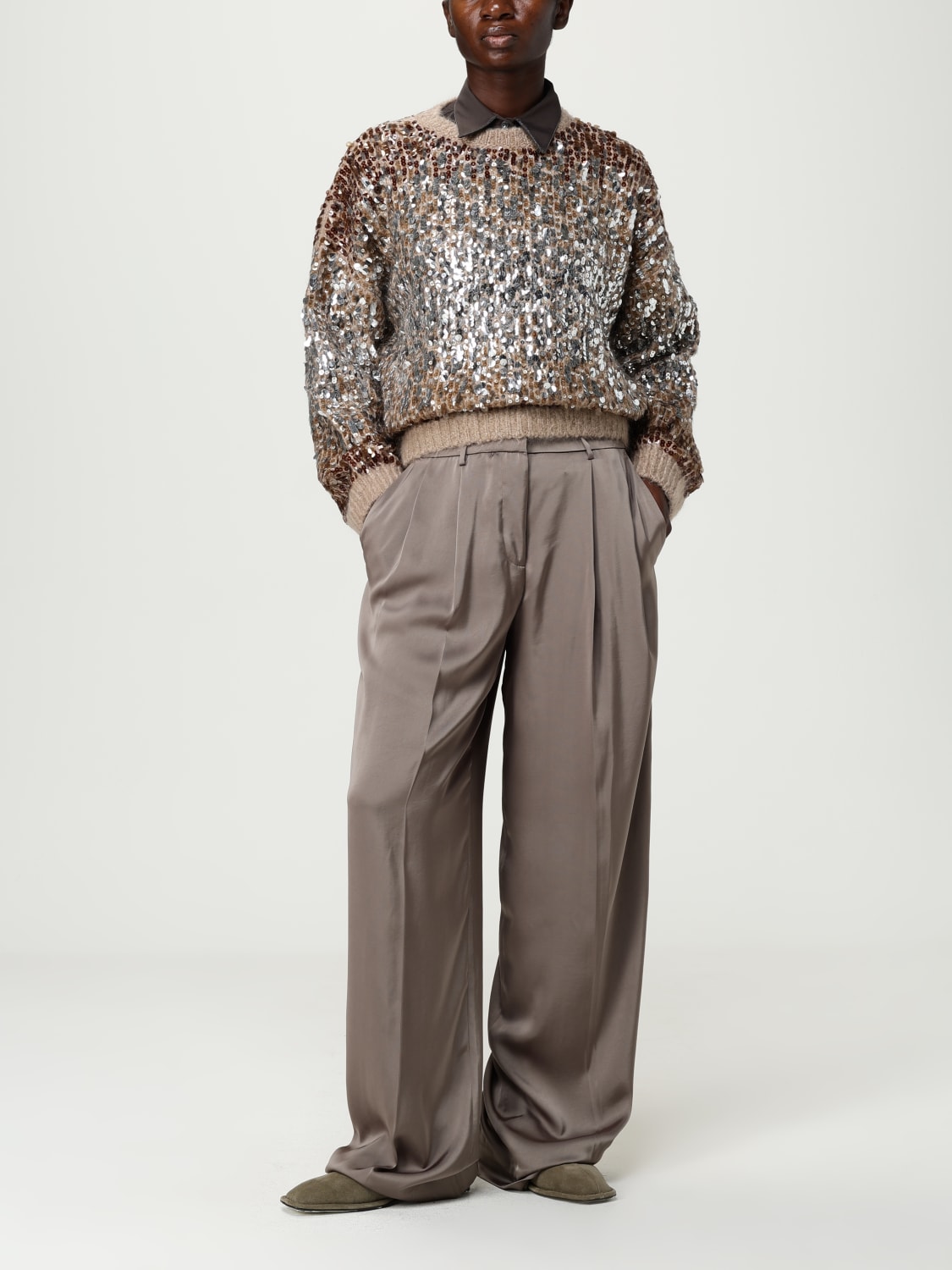 BRUNELLO CUCINELLI SHIRT: Shirt woman Brunello Cucinelli, Cocoa - Img 2