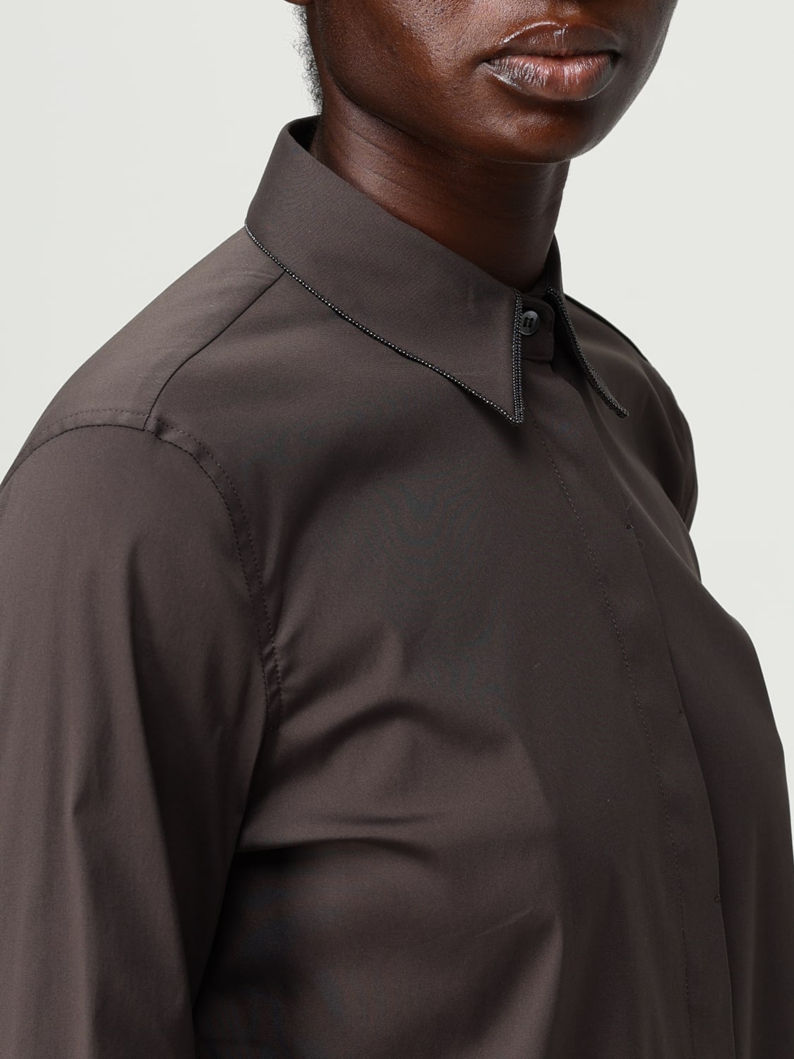 BRUNELLO CUCINELLI SHIRT: Shirt woman Brunello Cucinelli, Cocoa - Img 5