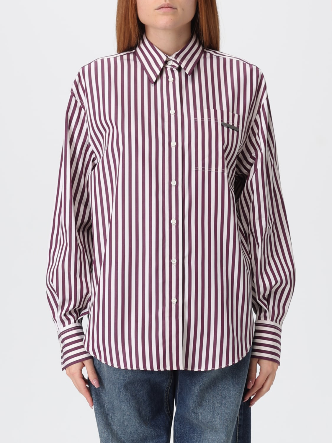 BRUNELLO CUCINELLI CHEMISE: Chemise femme Brunello Cucinelli, Bordeaux - Img 1