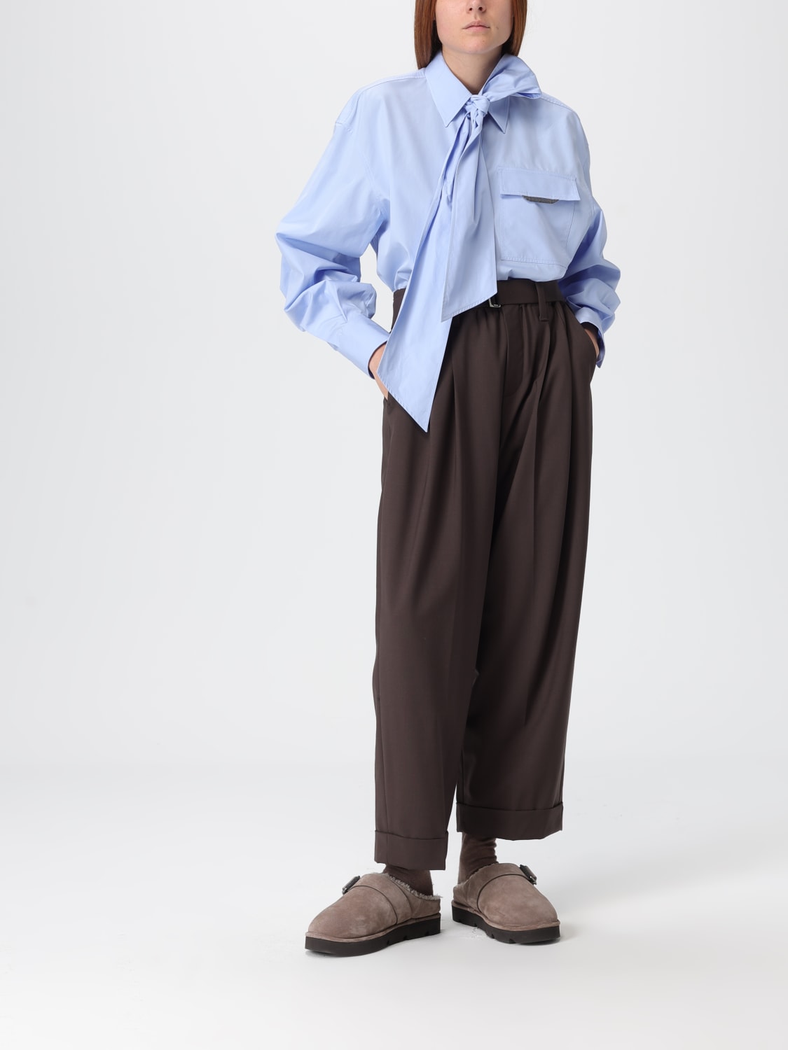 BRUNELLO CUCINELLI CAMICIA: Camicia Brunello Cucinelli in popeline di cotone , Azzurro - Img 2