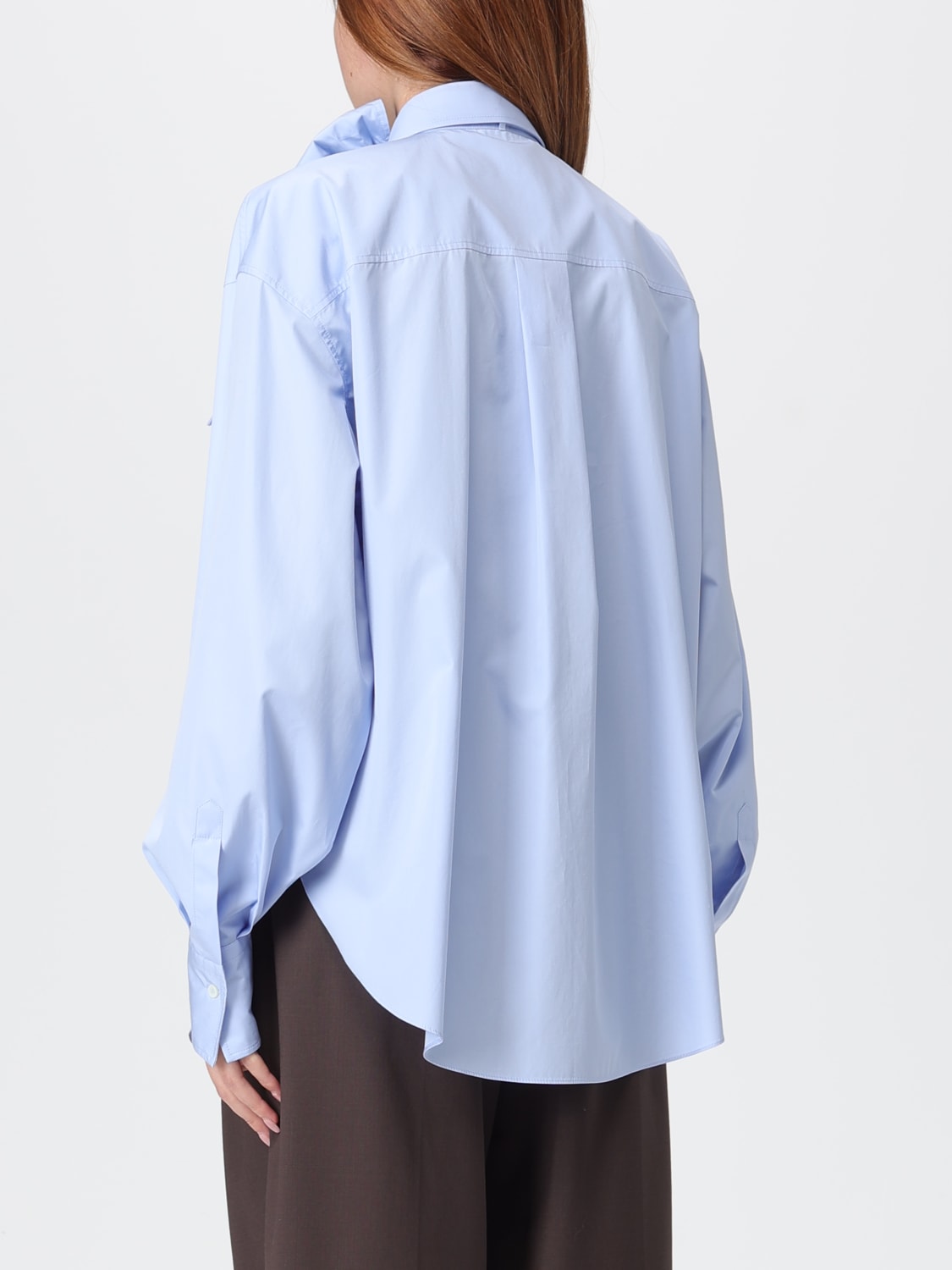 BRUNELLO CUCINELLI CAMICIA: Camicia Brunello Cucinelli in popeline di cotone , Azzurro - Img 3