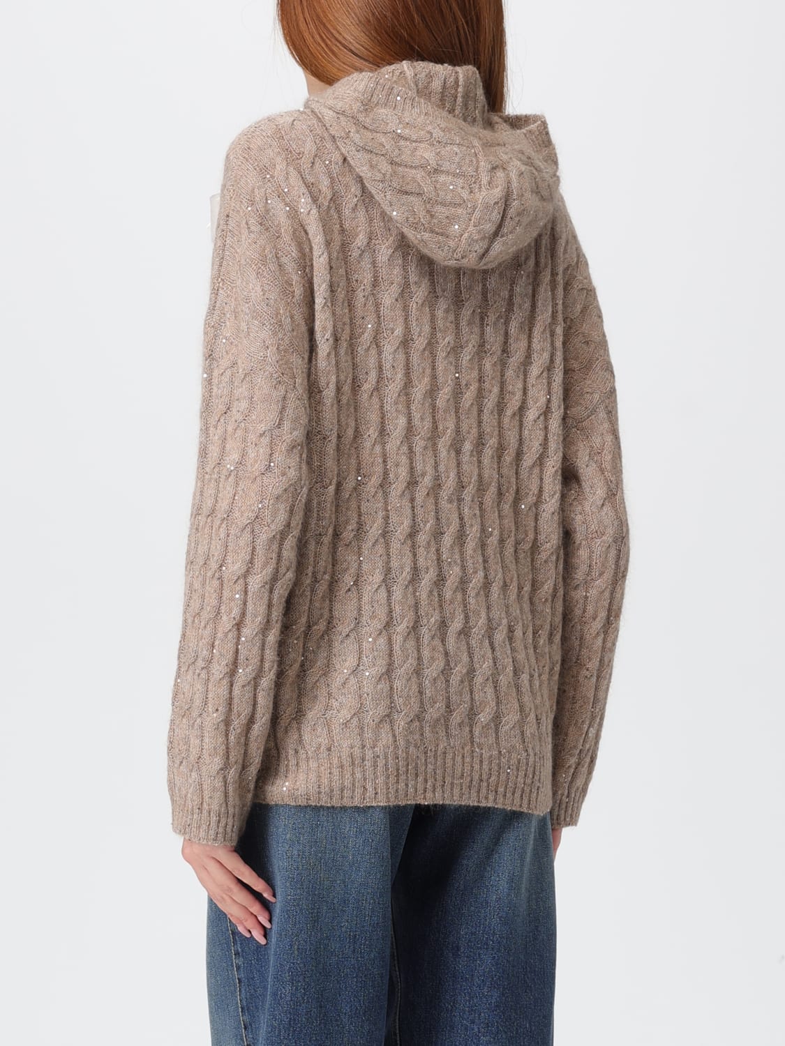 BRUNELLO CUCINELLI PULL: Pull femme Brunello Cucinelli, Beige - Img 3