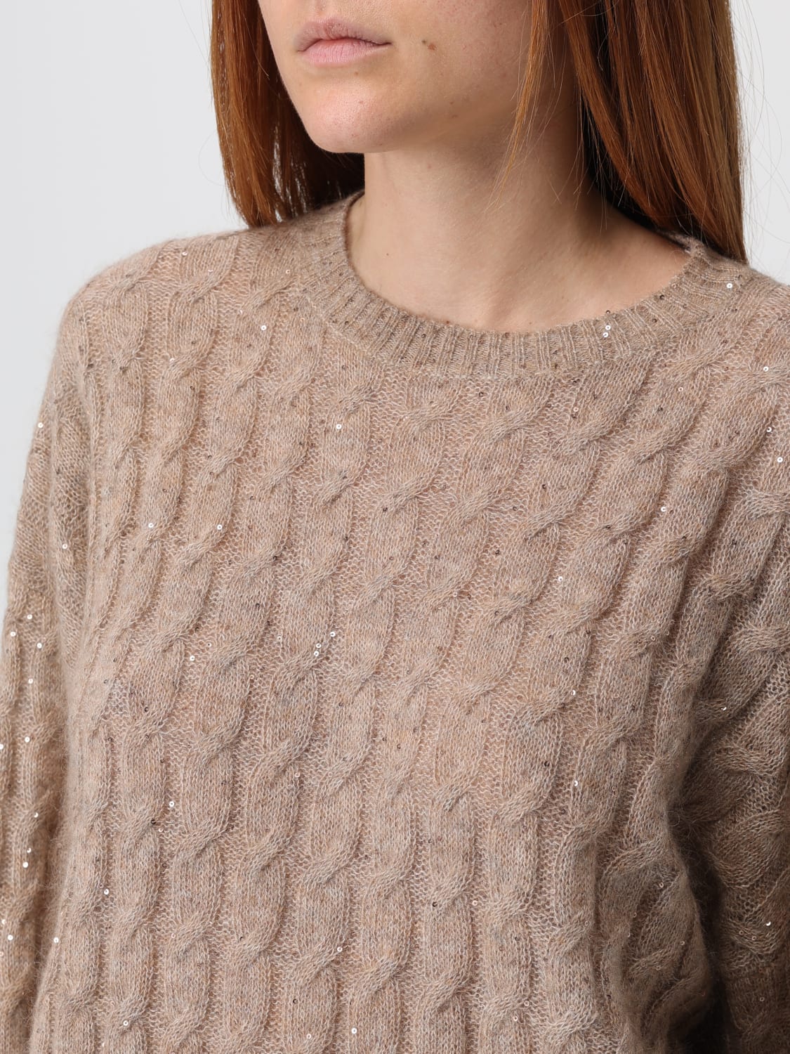 BRUNELLO CUCINELLI PULL: Pull femme Brunello Cucinelli, Beige - Img 5