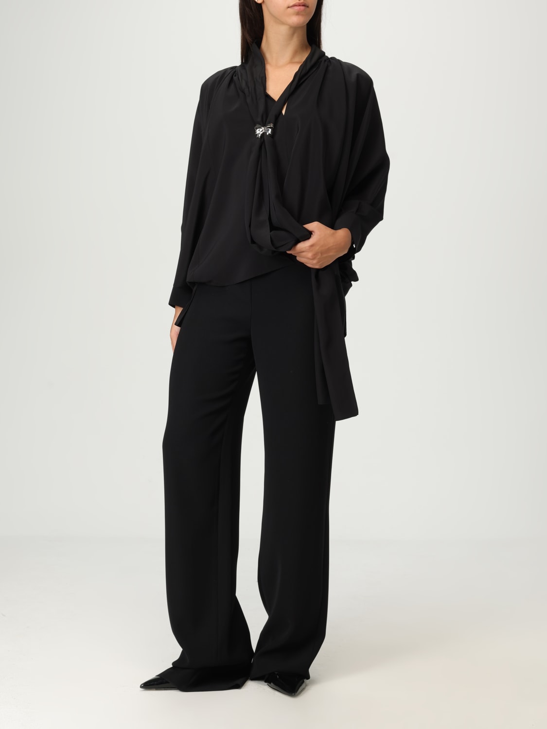 MAX MARA TOP: Max Mara silk blouse, Black - Img 2