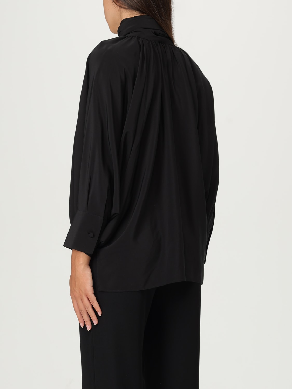 MAX MARA TOP: Max Mara silk blouse, Black - Img 3