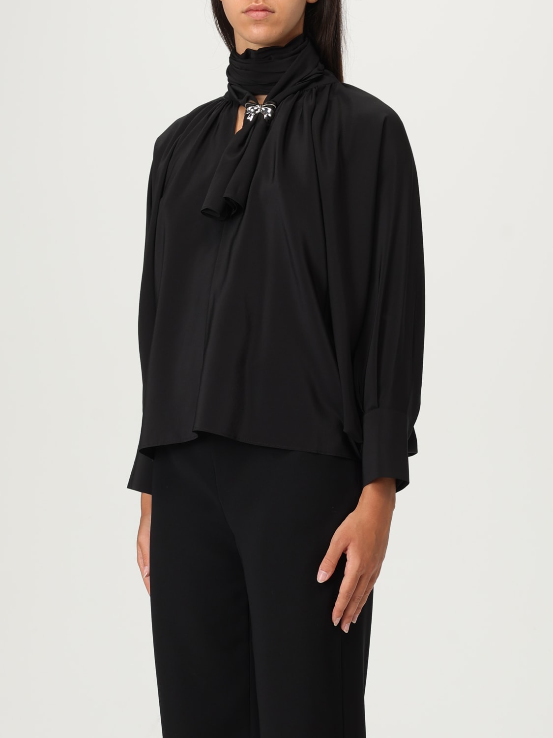 MAX MARA TOP: Max Mara silk blouse, Black - Img 4