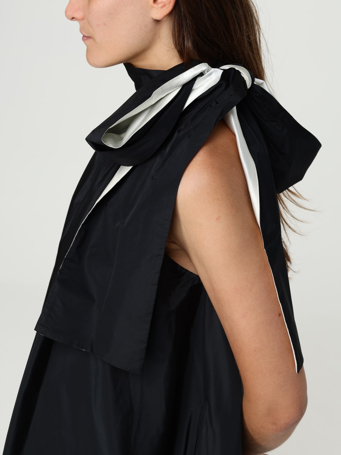 MAX MARA ABITO: Abito Max Mara in misto seta con fiocco , Nero - Img 4