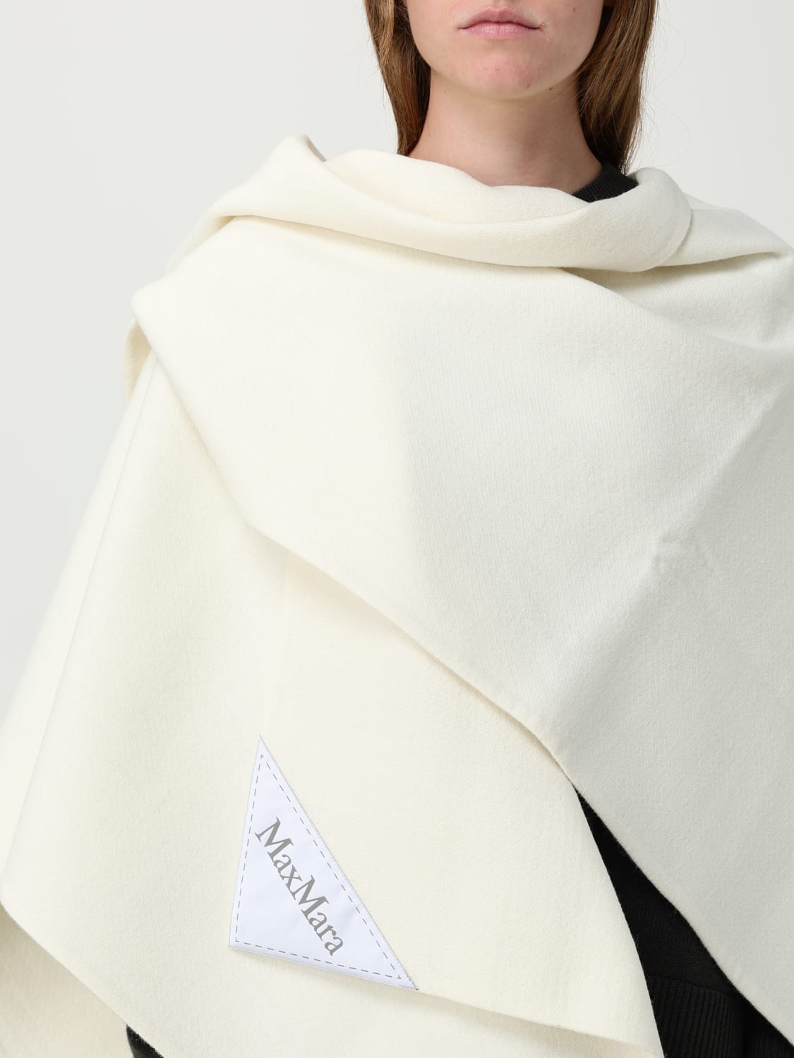MAX MARA ABRIGO: Fular mujer Max Mara, Blanco - Img 4