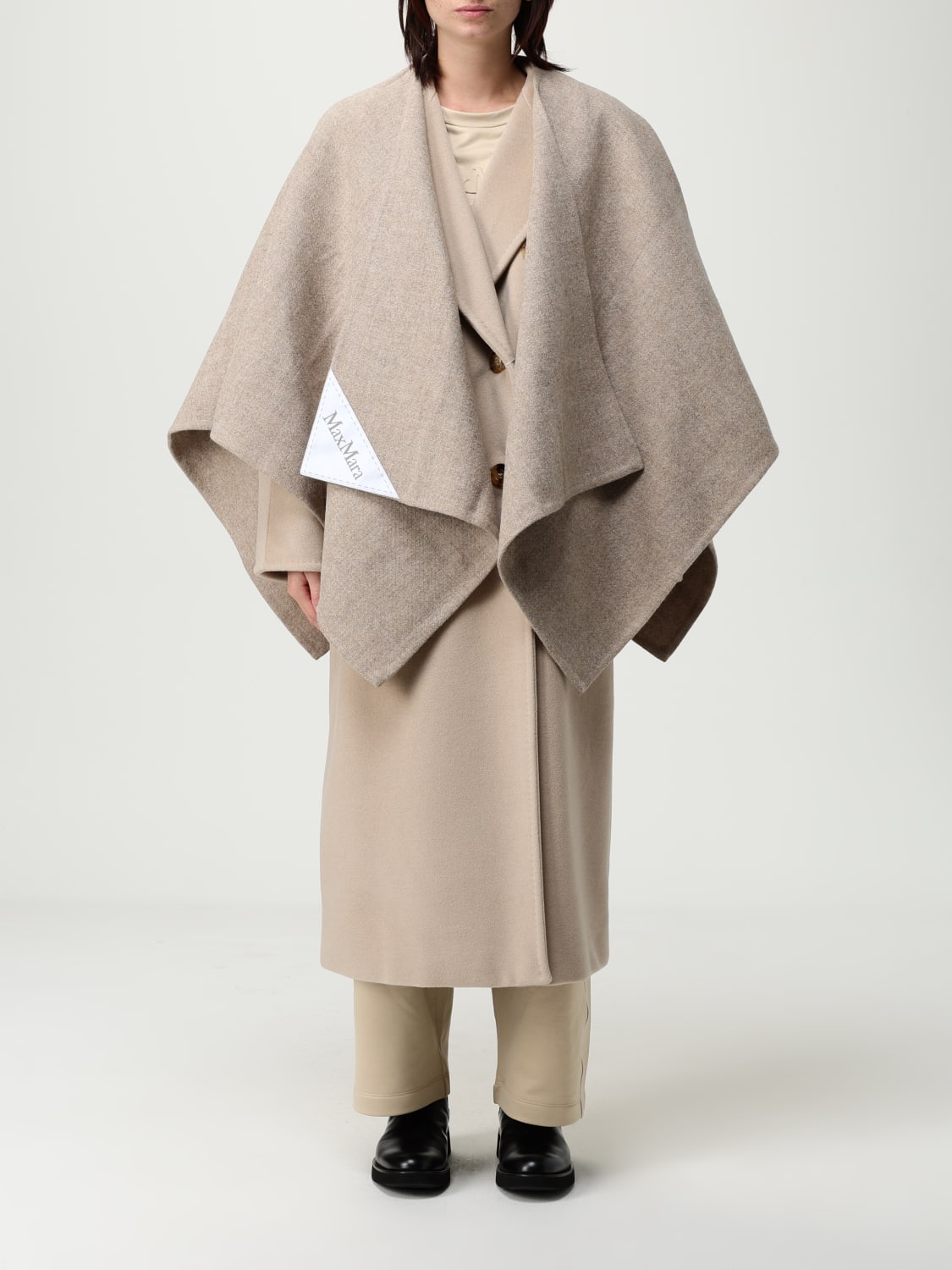 MAX MARA CAPPOTTO: Cappa Serra in Alpaca Max Mara, Marrone - Img 1