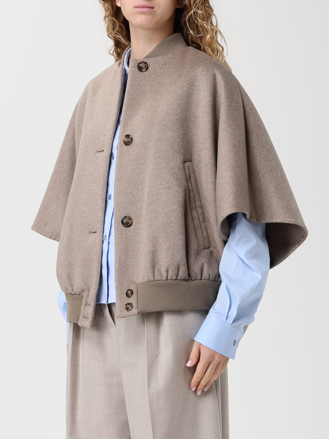 MAX MARA COAT: Cape woman Max Mara, Beige - Img 4