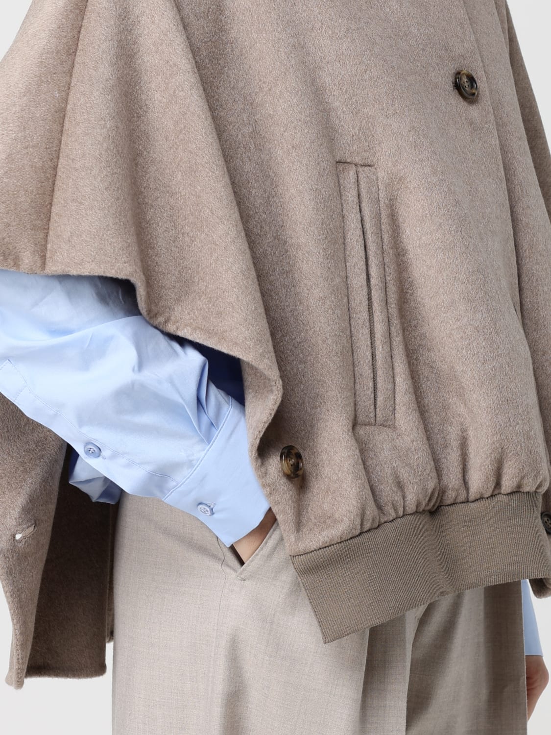 MAX MARA COAT: Cape woman Max Mara, Beige - Img 5