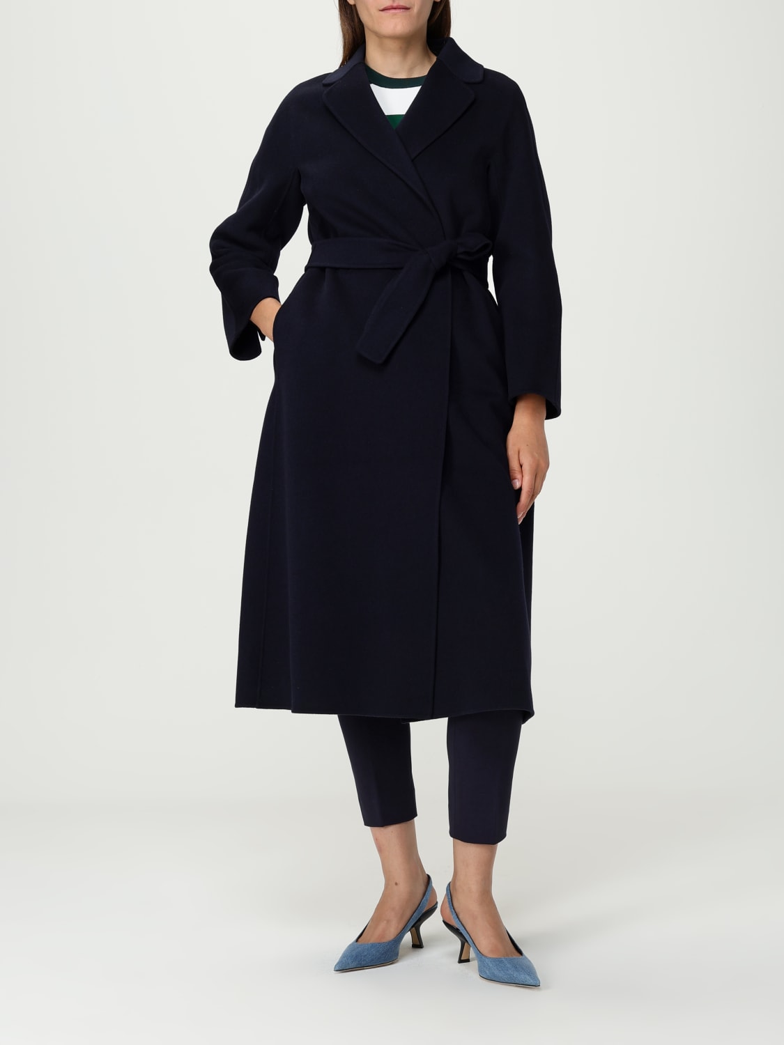 'S MAX MARA COAT: Coat woman 's Max Mara, Blue - Img 2