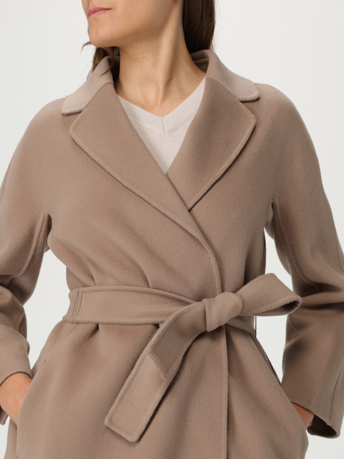 'S MAX MARA 大衣: 大衣 女士 's Max Mara, 灰色 1 - Img 5