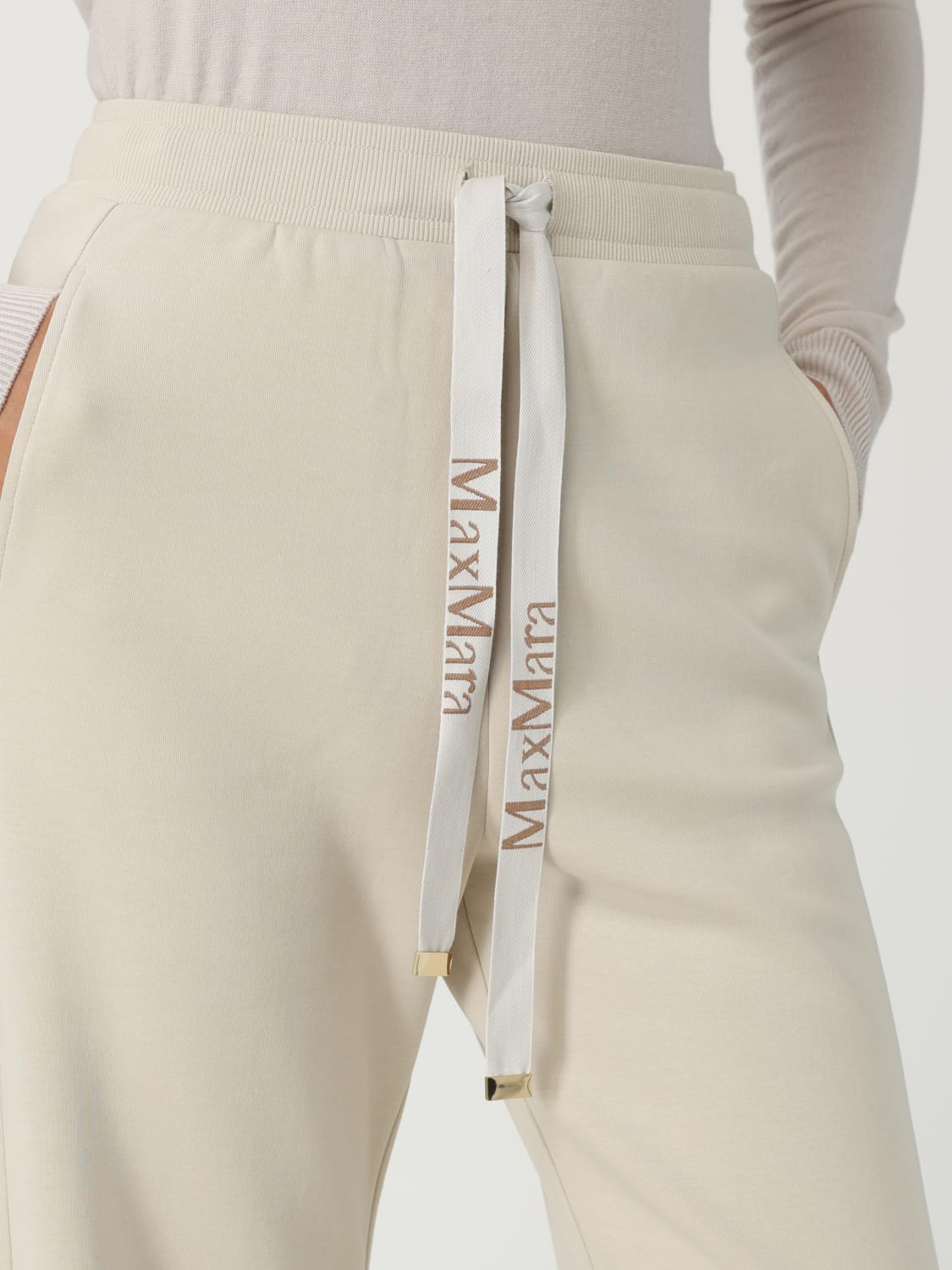 パンツ MAX MARA Woman Pants White 2421136102600 001 White cotton pants | Max Mara