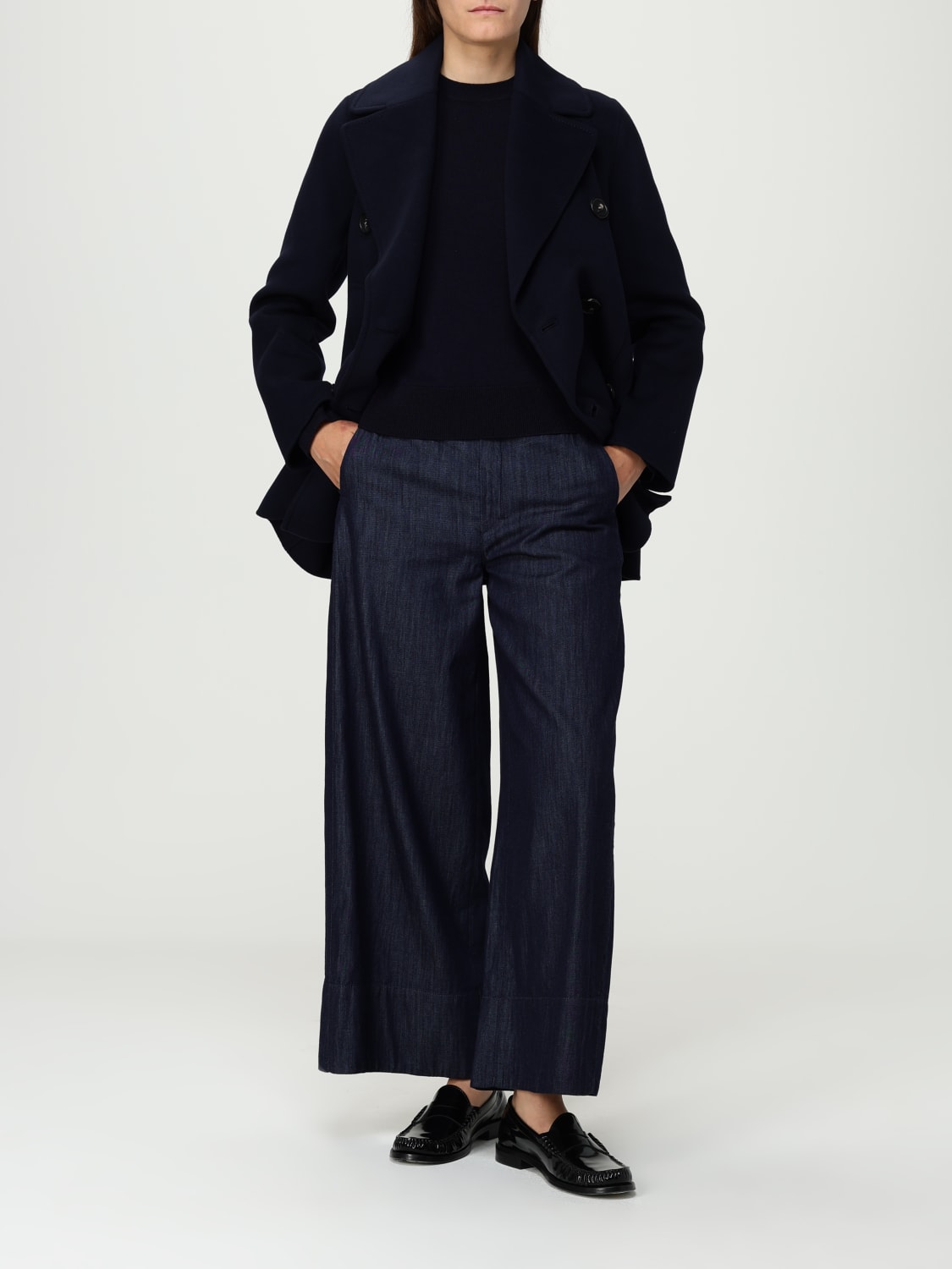 'S MAX MARA PULL: Pull femme 's Max Mara, Bleu Marine - Img 2