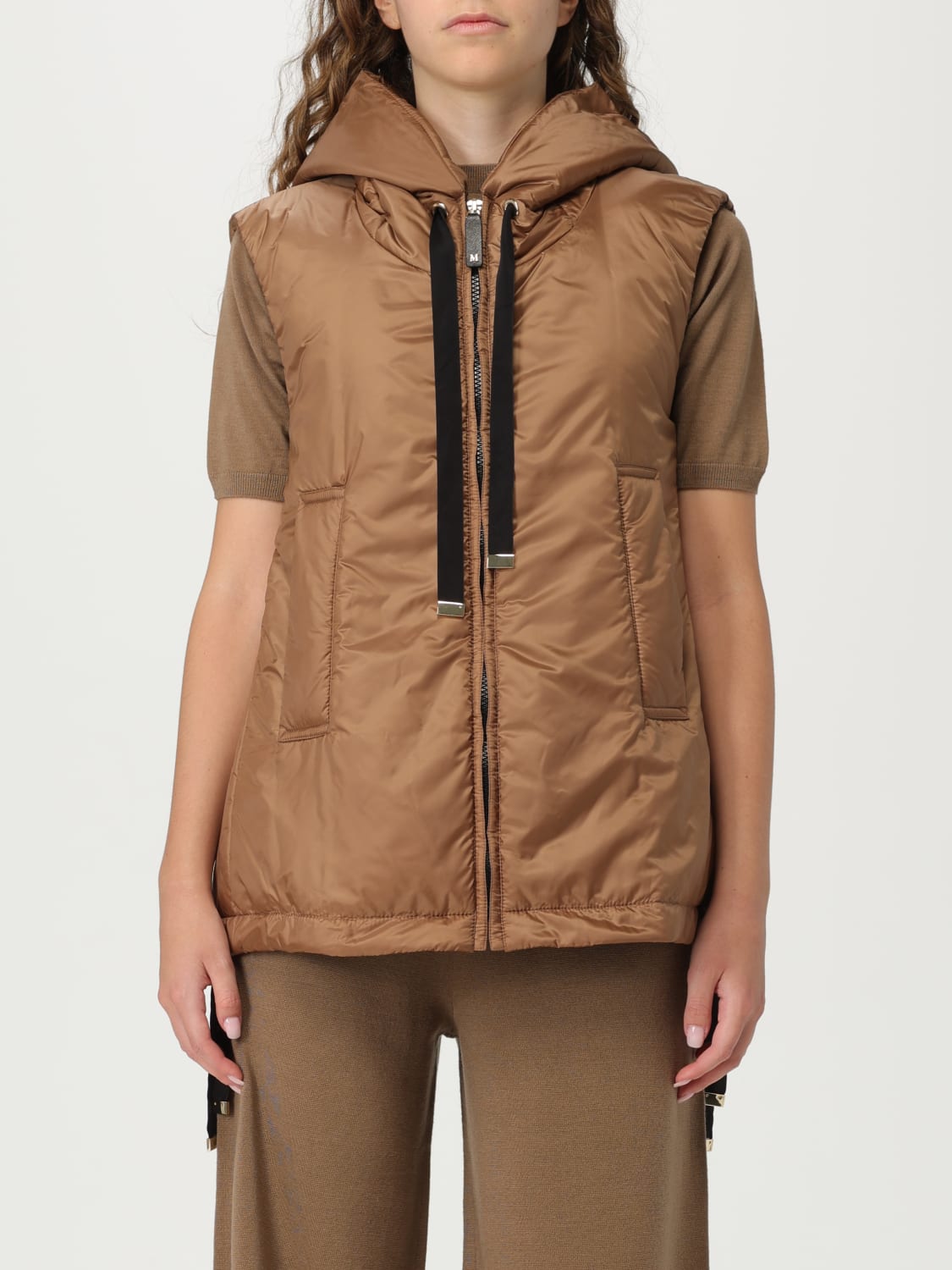 MAX MARA THE CUBE WAISTCOAT: Max Mara The Cube nylon padded vest, Leather - Img 1