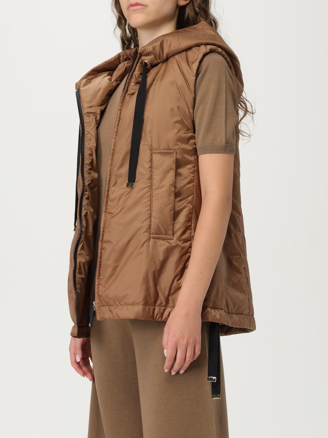MAX MARA THE CUBE WAISTCOAT: Max Mara The Cube nylon padded vest, Leather - Img 4