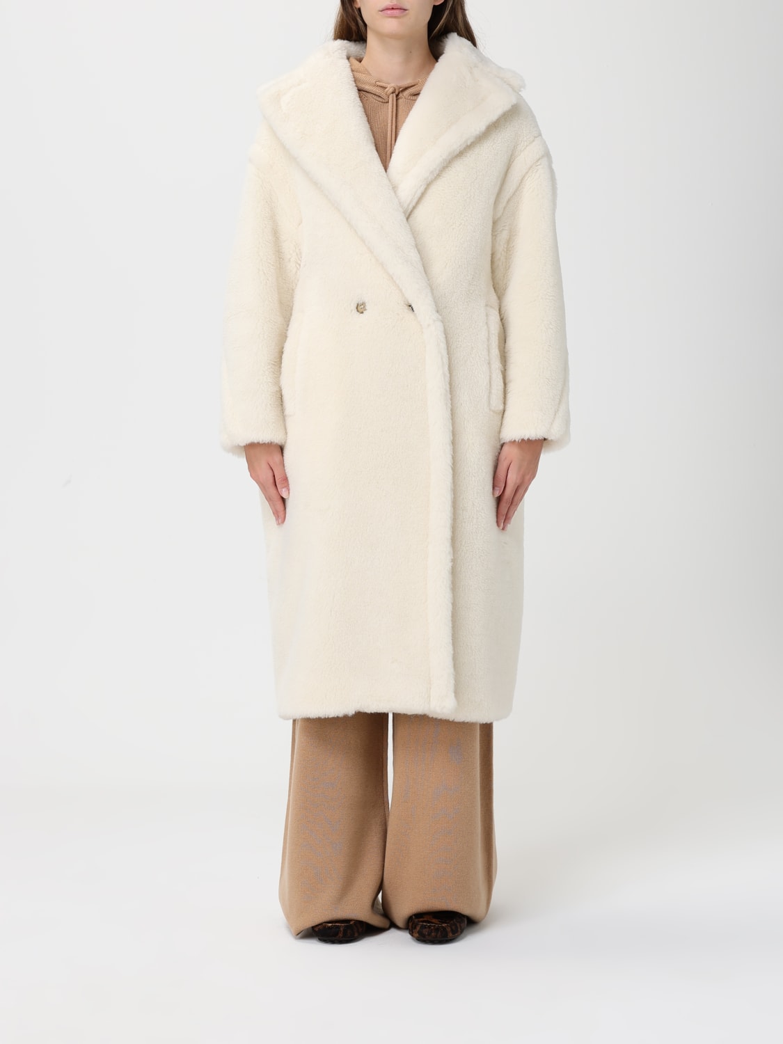 MAX MARA FUR COAT: Coat woman Max Mara, White - Img 1