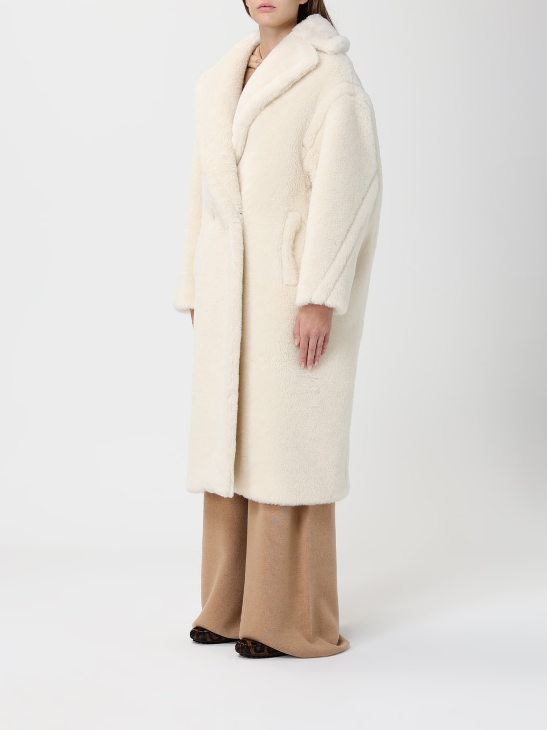 MAX MARA FUR COAT: Coat woman Max Mara, White - Img 4