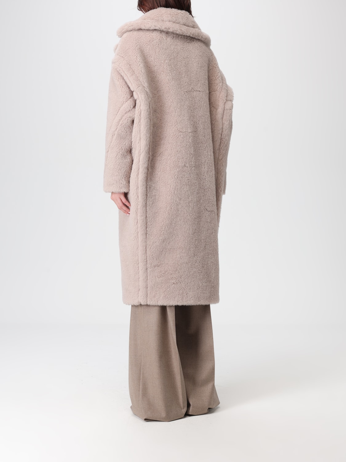 MAX MARA FUR COAT: Coat woman Max Mara, Beige - Img 3