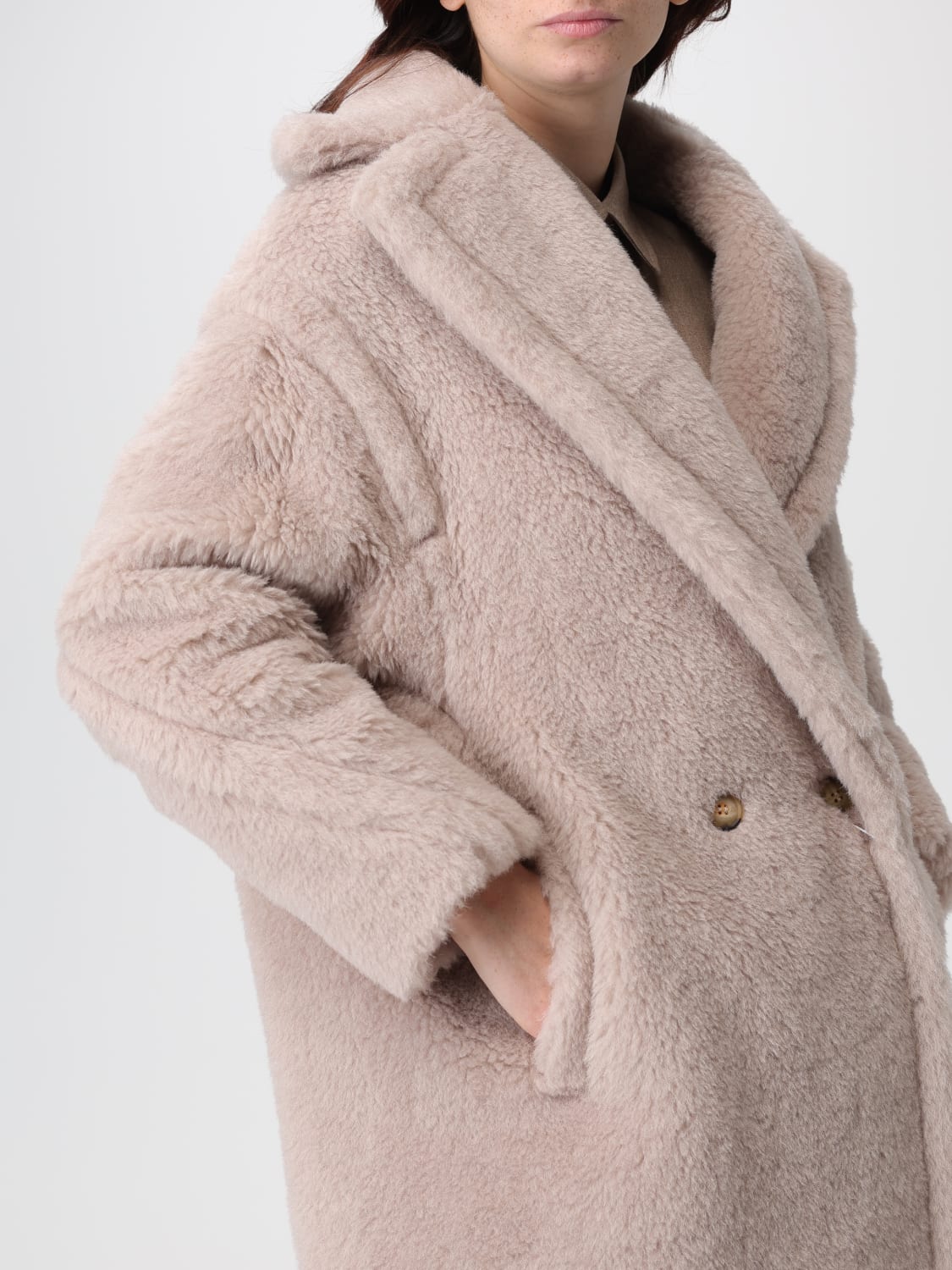 MAX MARA FUR COAT: Coat woman Max Mara, Beige - Img 5