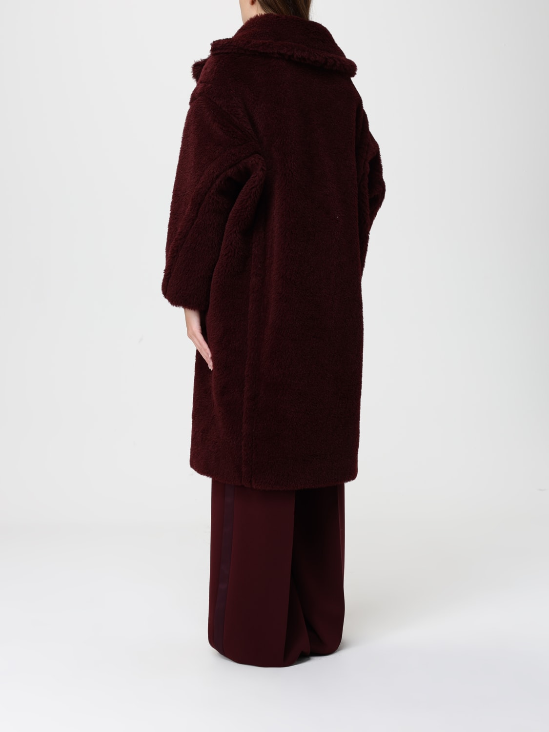 MAX MARA FUR COAT: Coat woman Max Mara, Burgundy - Img 3