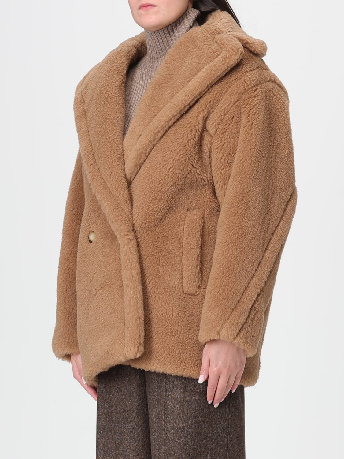 MAX MARA FUR COAT: Coat woman Max Mara, Camel - Img 4