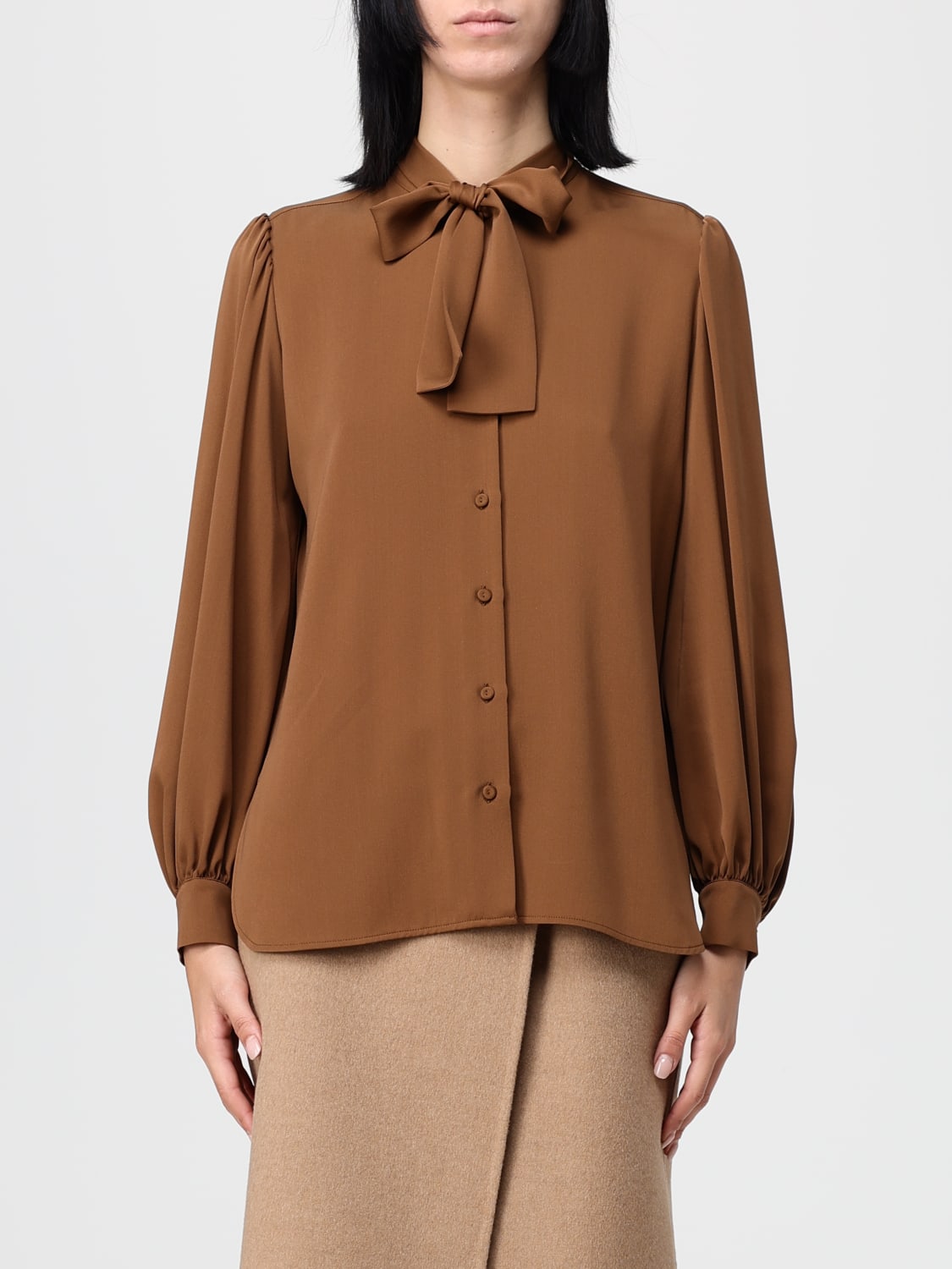 MAX MARA CAMICIA: Camicia Max Mara in seta, Cuoio - Img 1