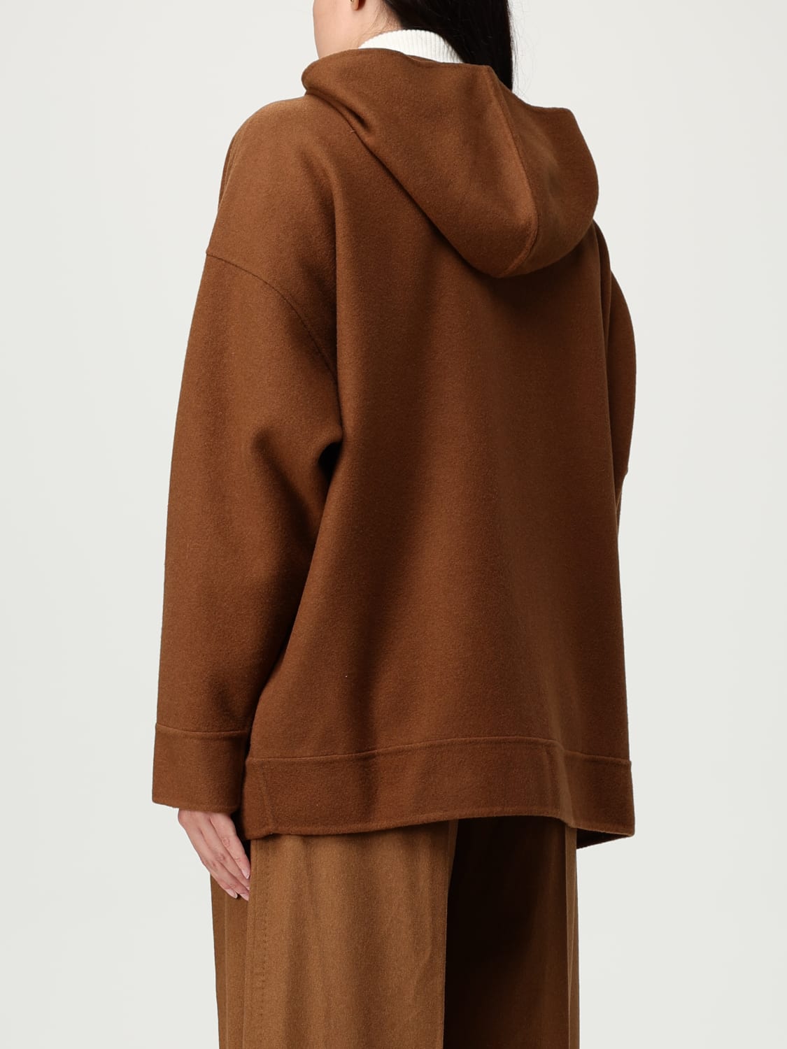 MAX MARA FELPA: Felpa Max Mara in lana vergine e cashmere , Cuoio - Img 3