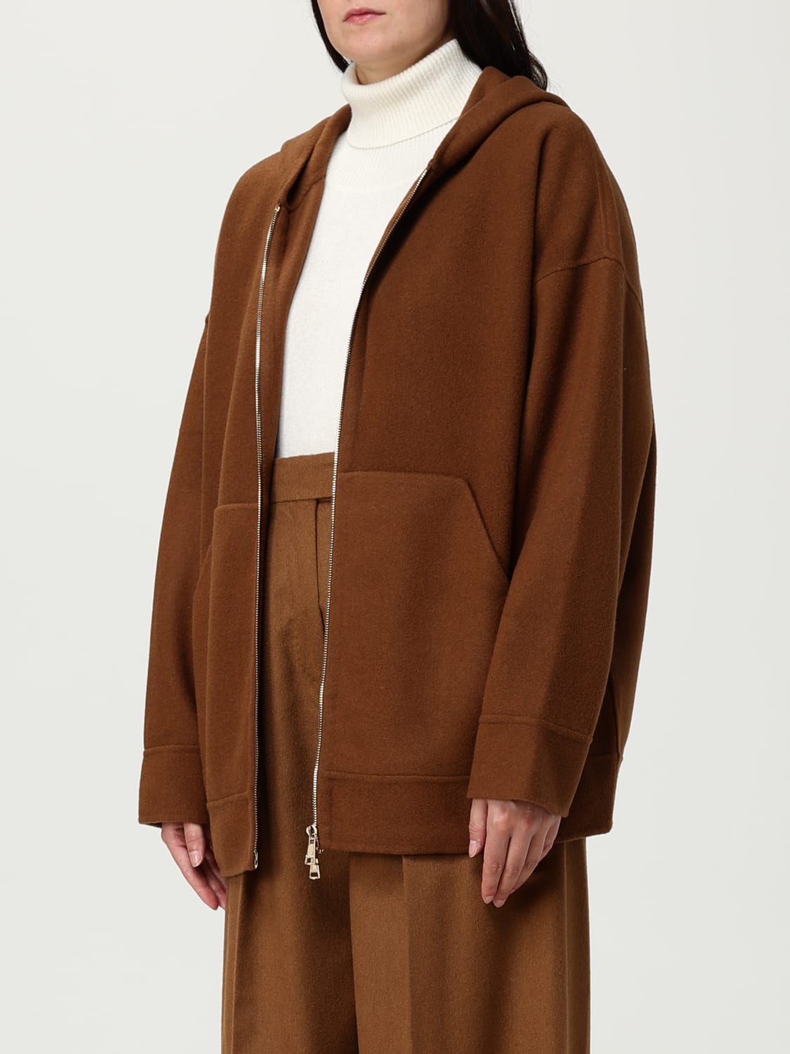 MAX MARA FELPA: Felpa Max Mara in lana vergine e cashmere , Cuoio - Img 4