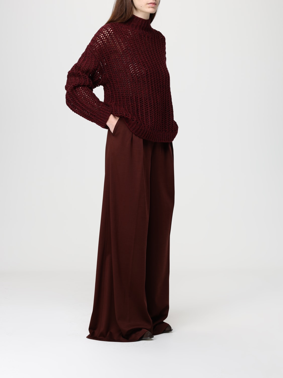 MAX MARA PANTS: Pants woman Max Mara, Burgundy - Img 2