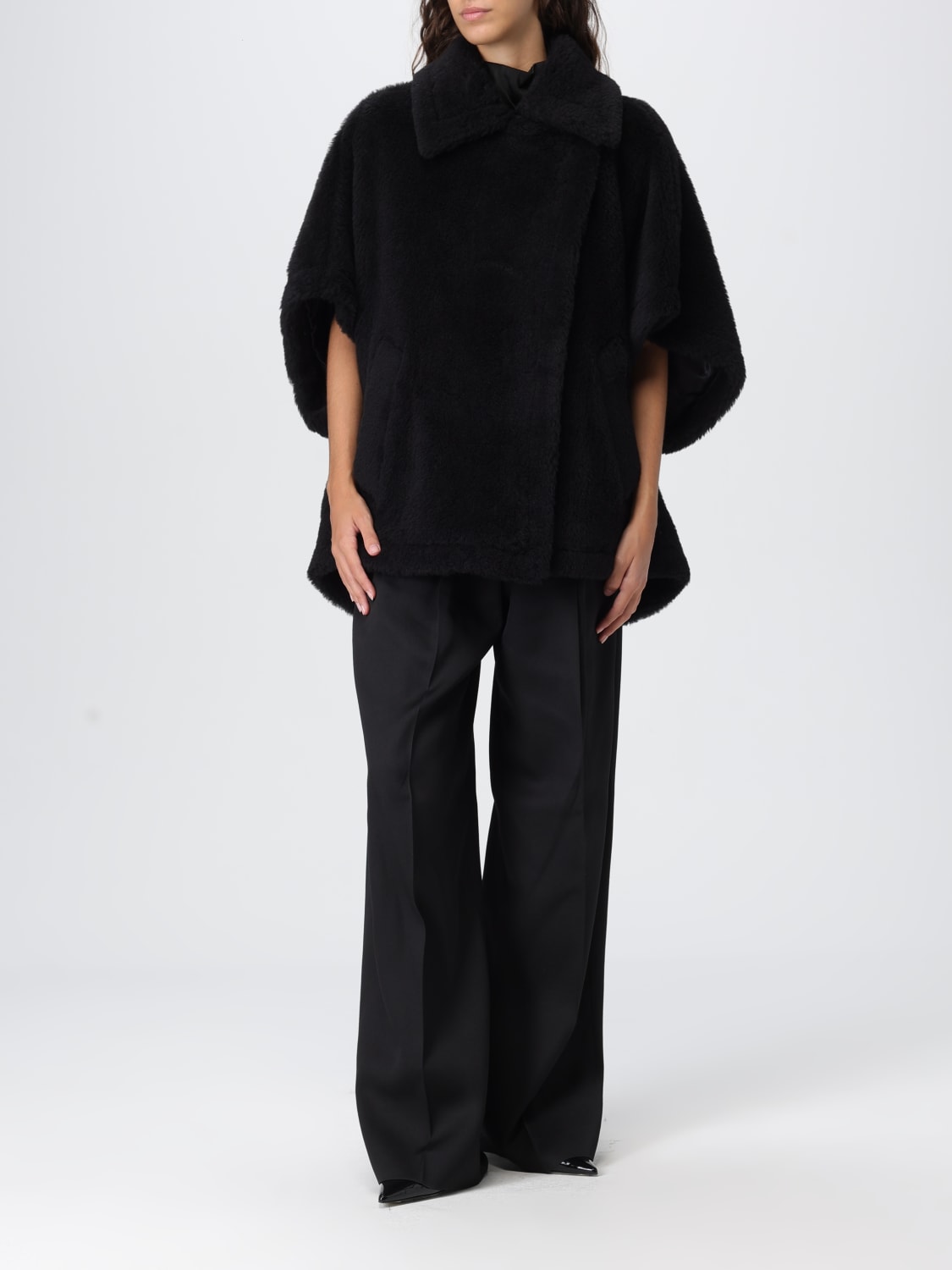 MAX MARA ABRIGO DE PIEL: Capa mujer Max Mara, Negro - Img 2