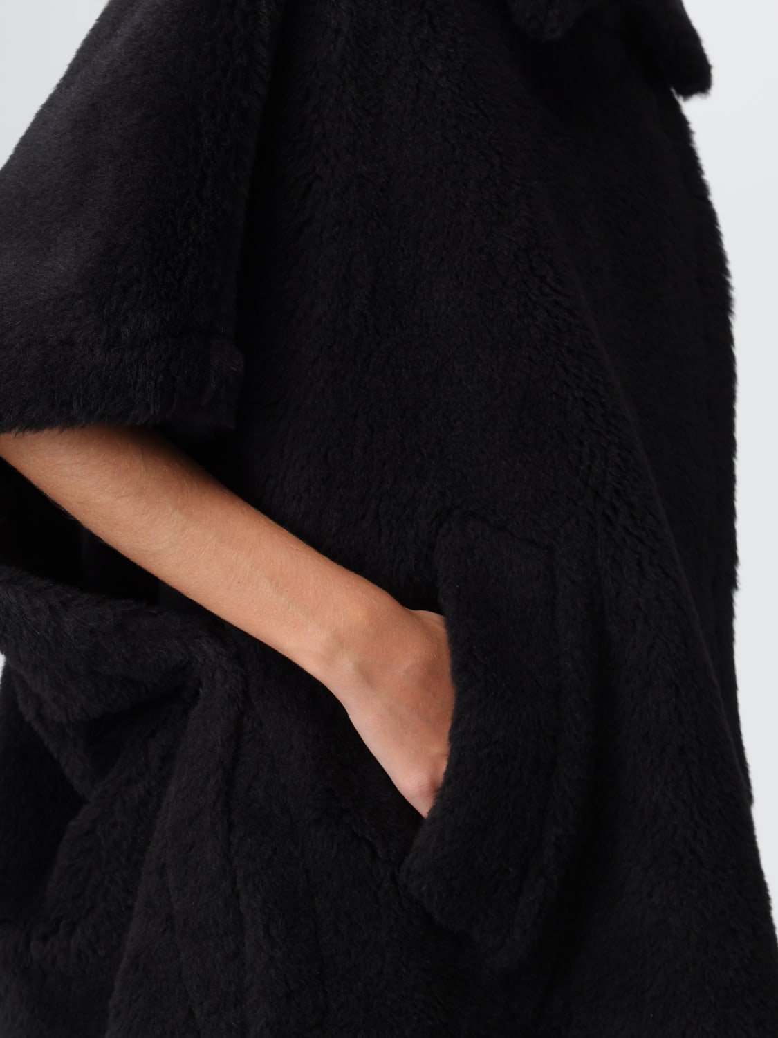 MAX MARA ABRIGO DE PIEL: Capa mujer Max Mara, Negro - Img 5