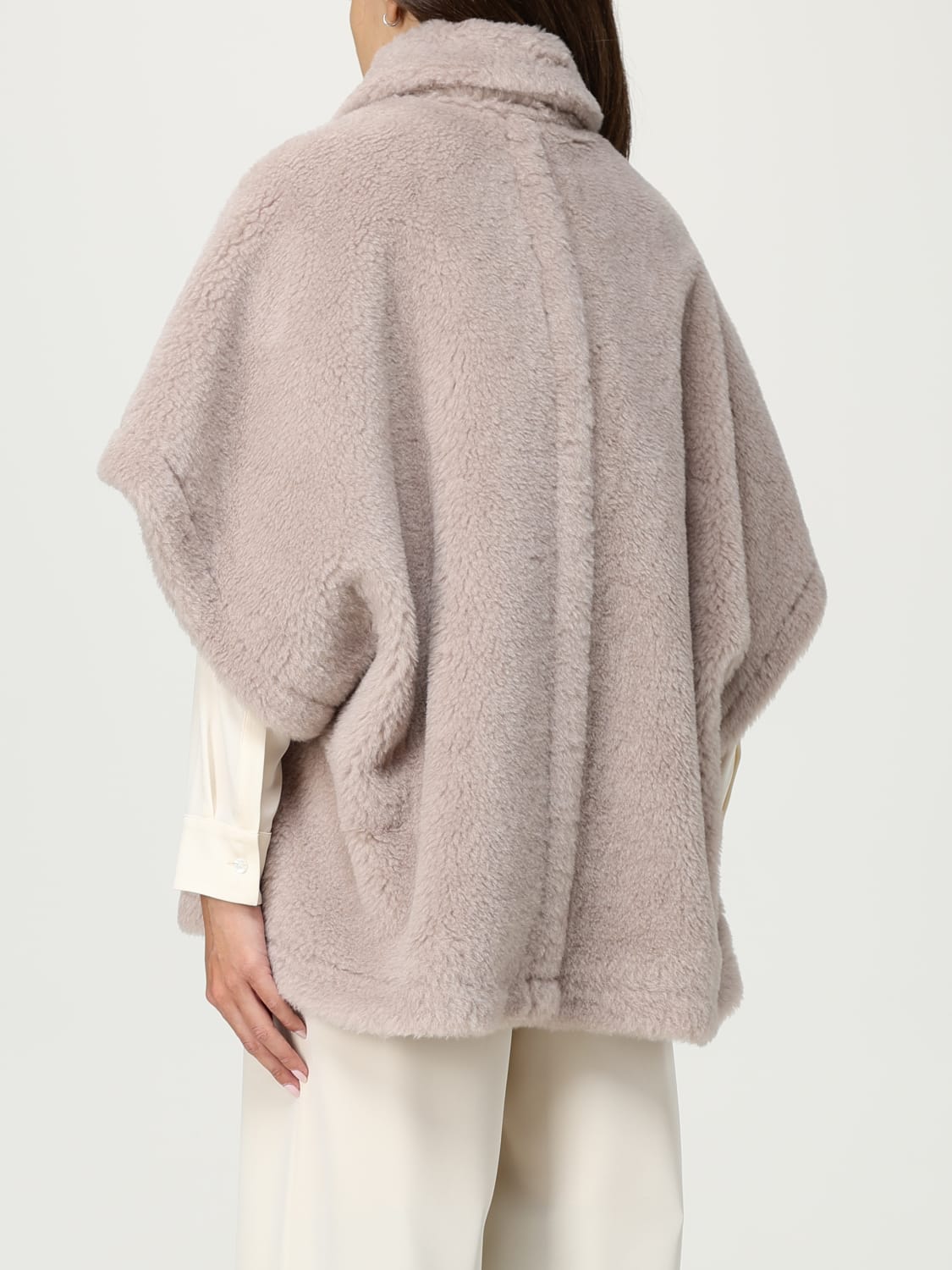 MAX MARA FUR COAT: Cape woman Max Mara, Beige - Img 3