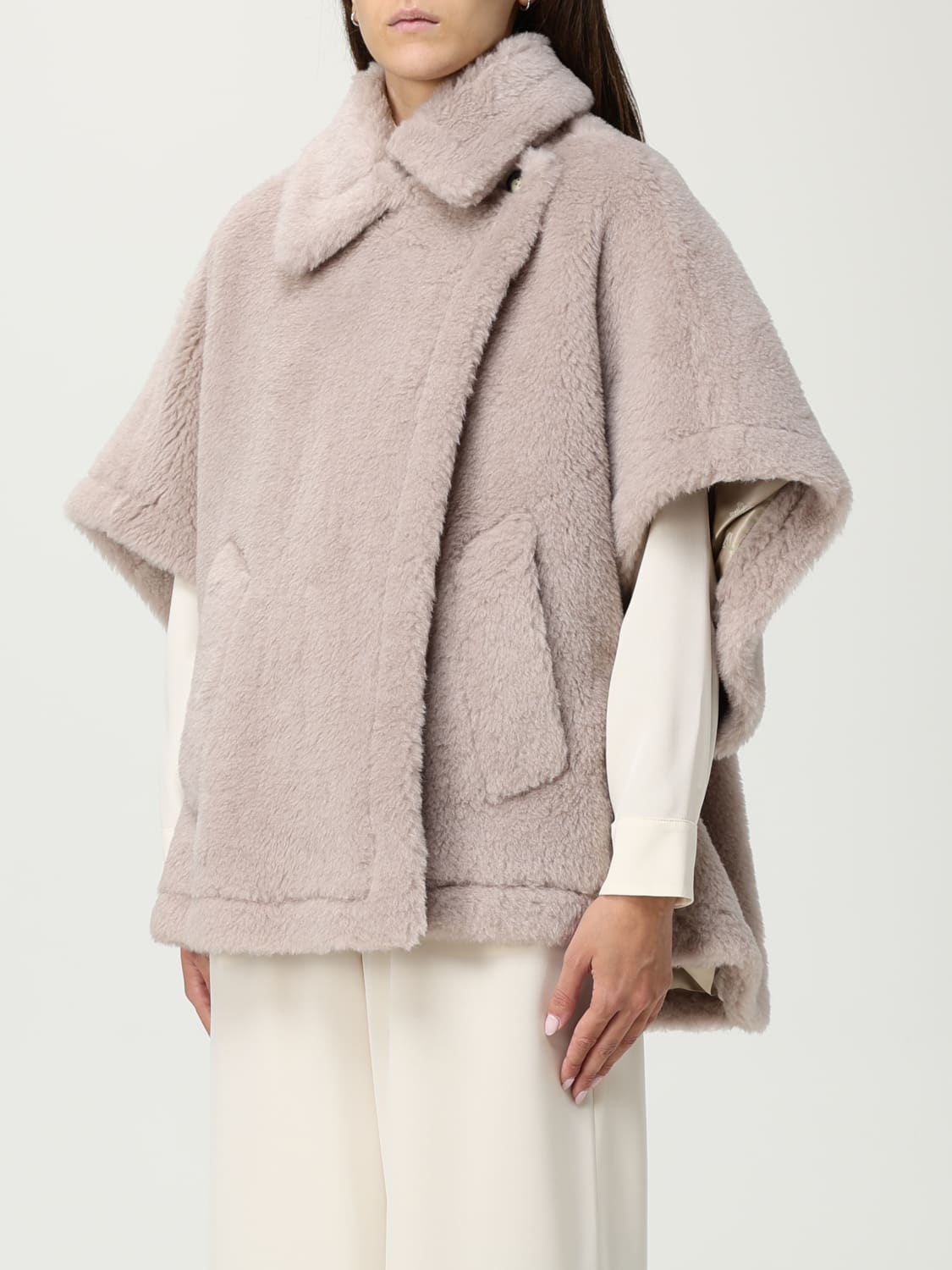 MAX MARA FUR COAT: Cape woman Max Mara, Beige - Img 4