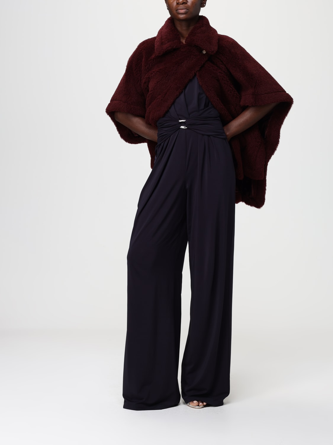 MAX MARA FUR COAT: Cape woman Max Mara, Plum - Img 2
