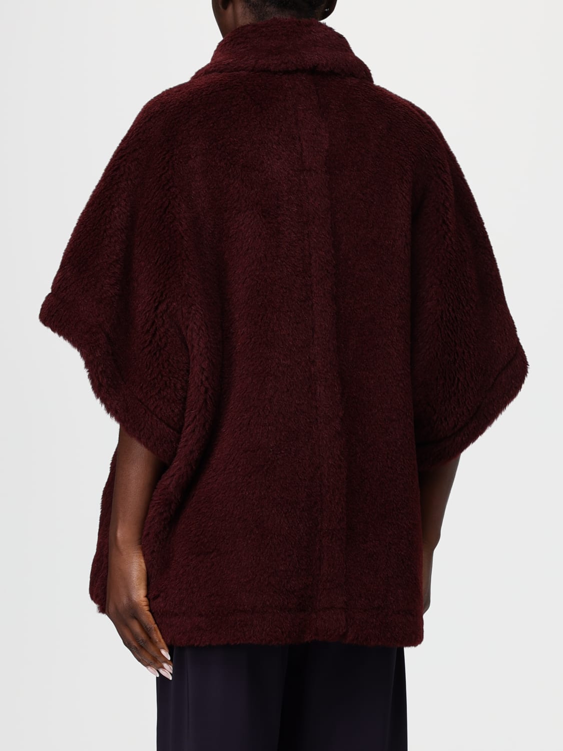 MAX MARA FUR COAT: Cape woman Max Mara, Plum - Img 3