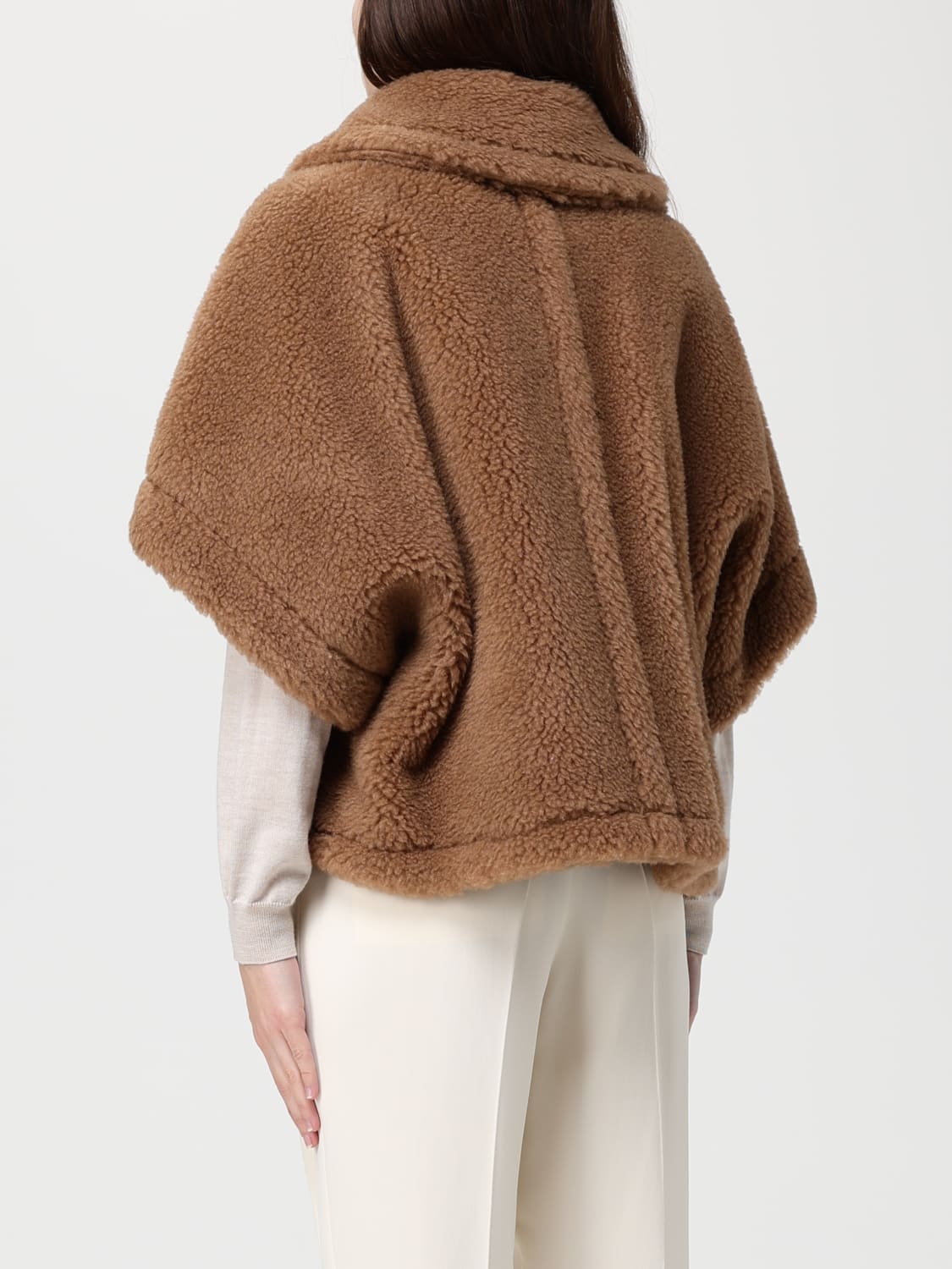 MAX MARA FUR COAT: Cape woman Max Mara, Camel - Img 2