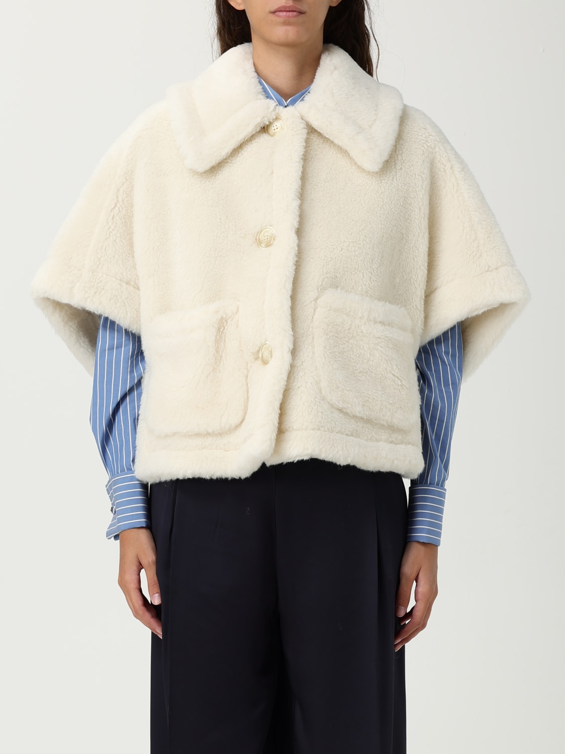 MAX MARA ABRIGO: Capa mujer Max Mara, Blanco - Img 1