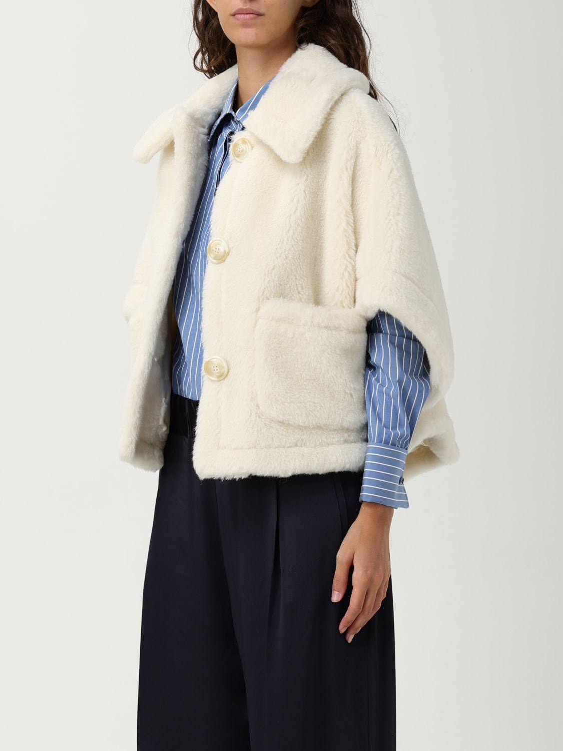 MAX MARA ABRIGO: Capa mujer Max Mara, Blanco - Img 4