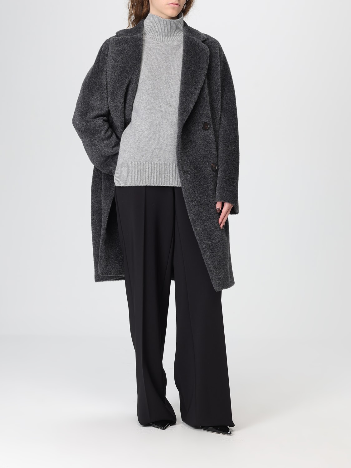 'S MAX MARA FUR COAT: Coat woman 's Max Mara, Grey - Img 2