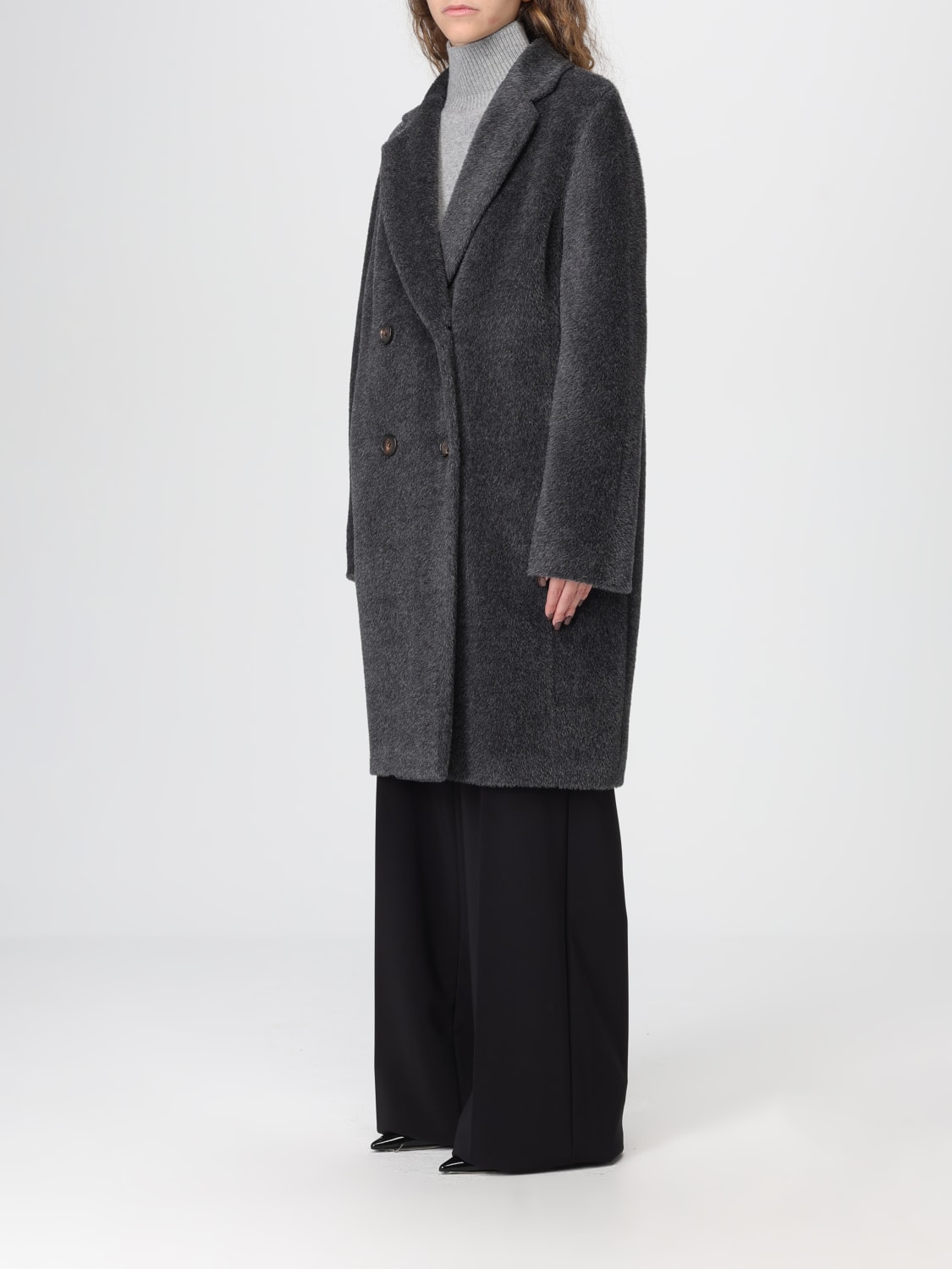 'S MAX MARA FUR COAT: Coat woman 's Max Mara, Grey - Img 4