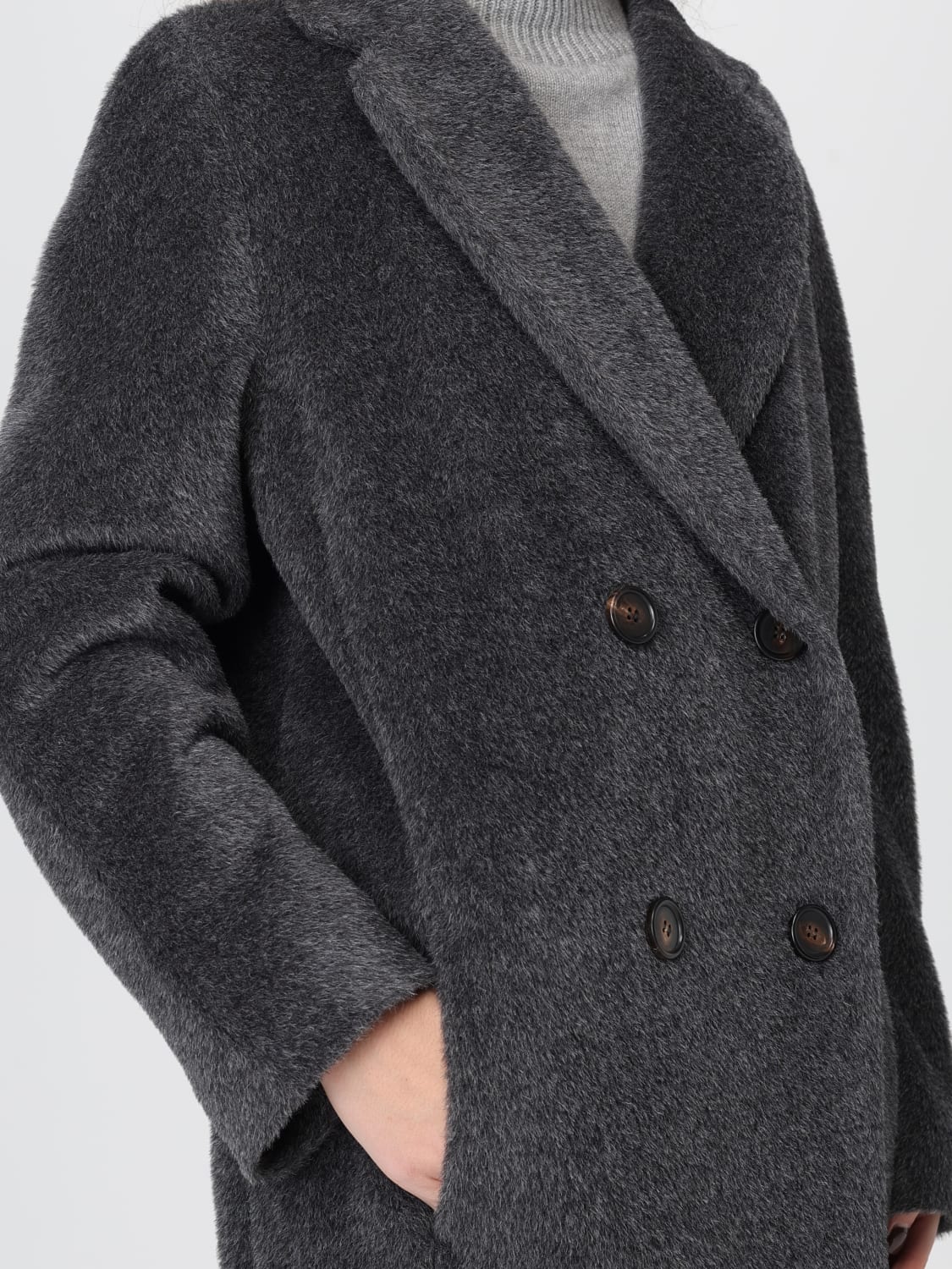 'S MAX MARA FUR COAT: Coat woman 's Max Mara, Grey - Img 5