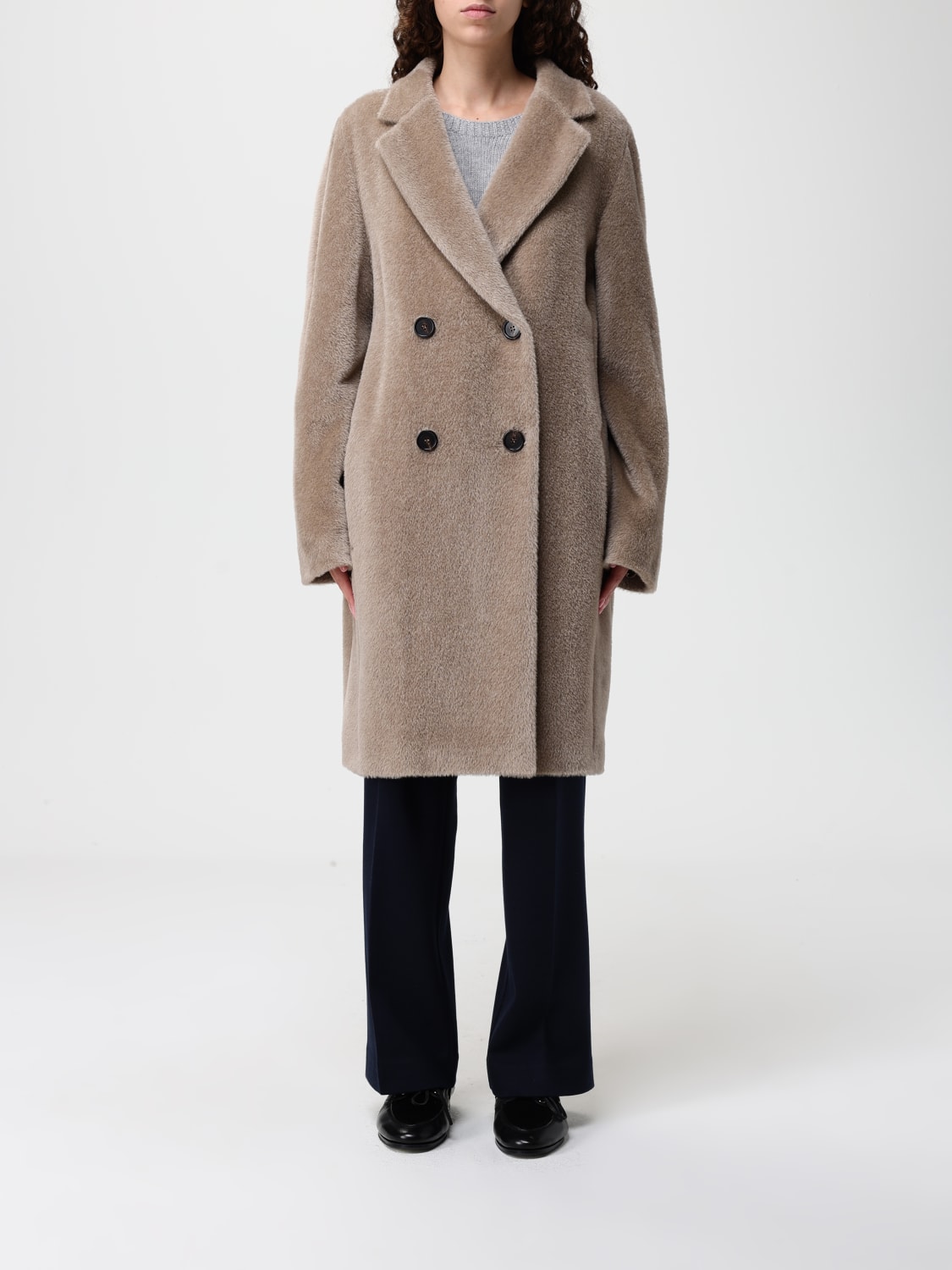 'S MAX MARA FUR COAT: Coat woman 's Max Mara, Beige - Img 1