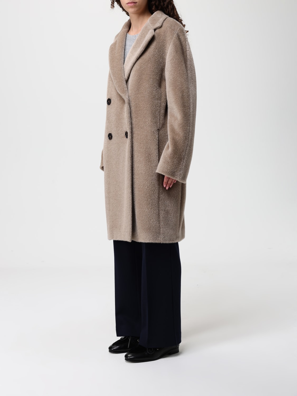 'S MAX MARA FUR COAT: Coat woman 's Max Mara, Beige - Img 4