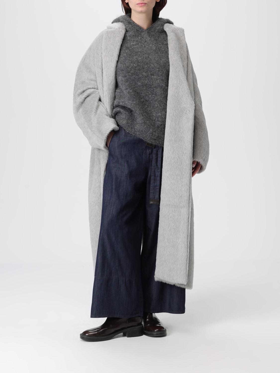 'S MAX MARA COAT: Coat woman 's Max Mara, Grey - Img 2