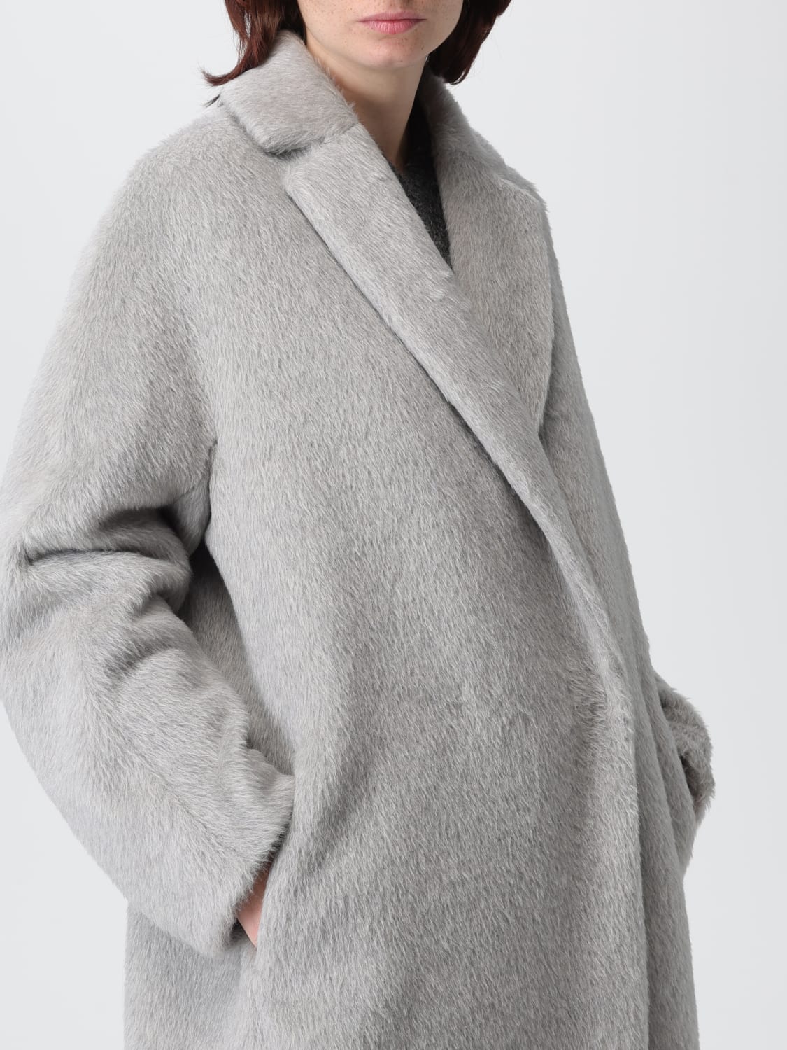 'S MAX MARA COAT: Coat woman 's Max Mara, Grey - Img 5