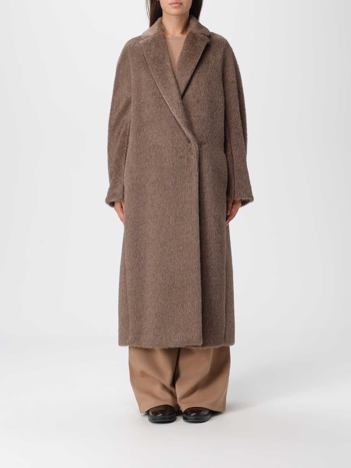 'S MAX MARA 코트: 코트 여성 's Max Mara, 브라운 - Img 1