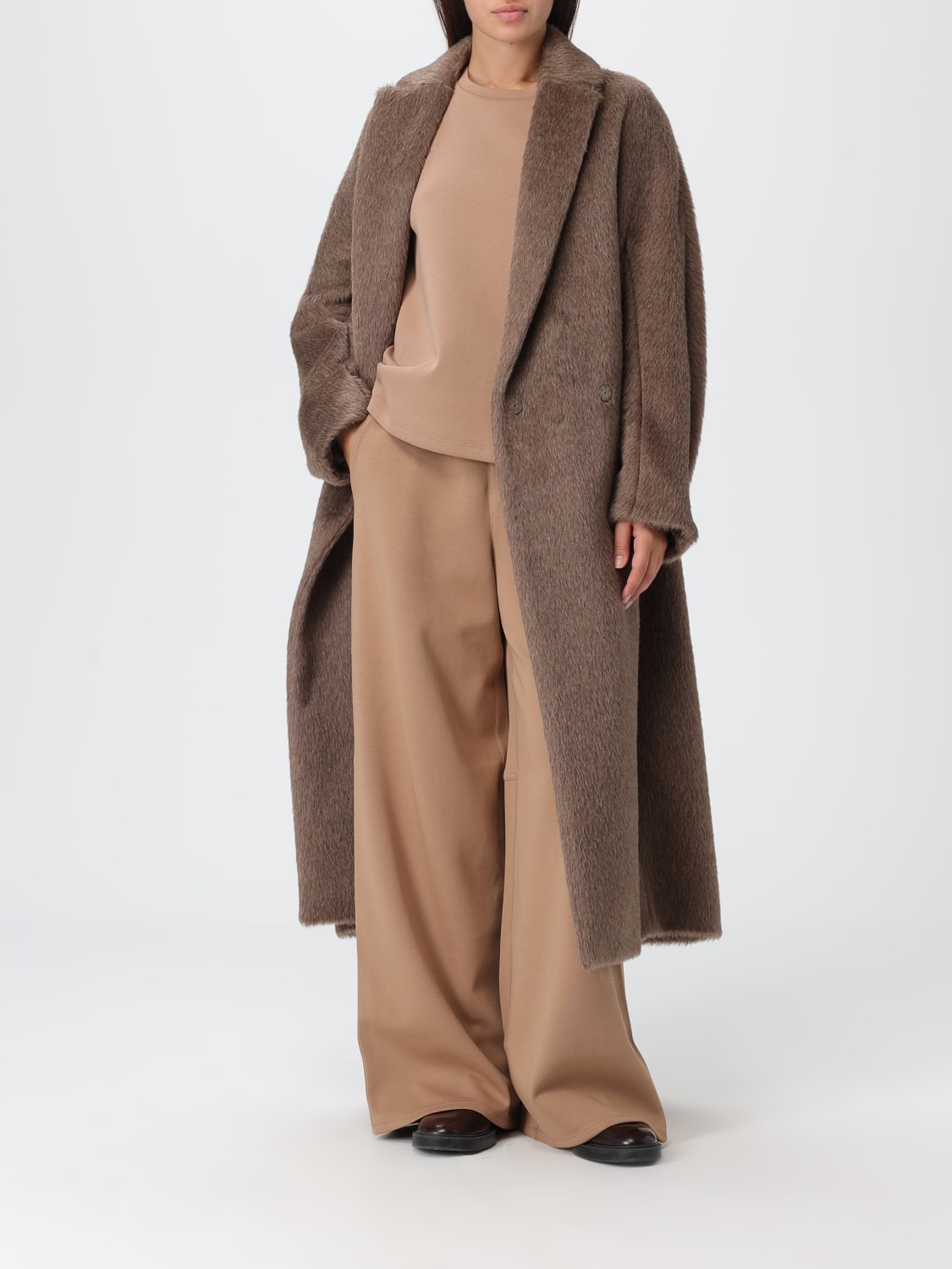 'S MAX MARA 코트: 코트 여성 's Max Mara, 브라운 - Img 2