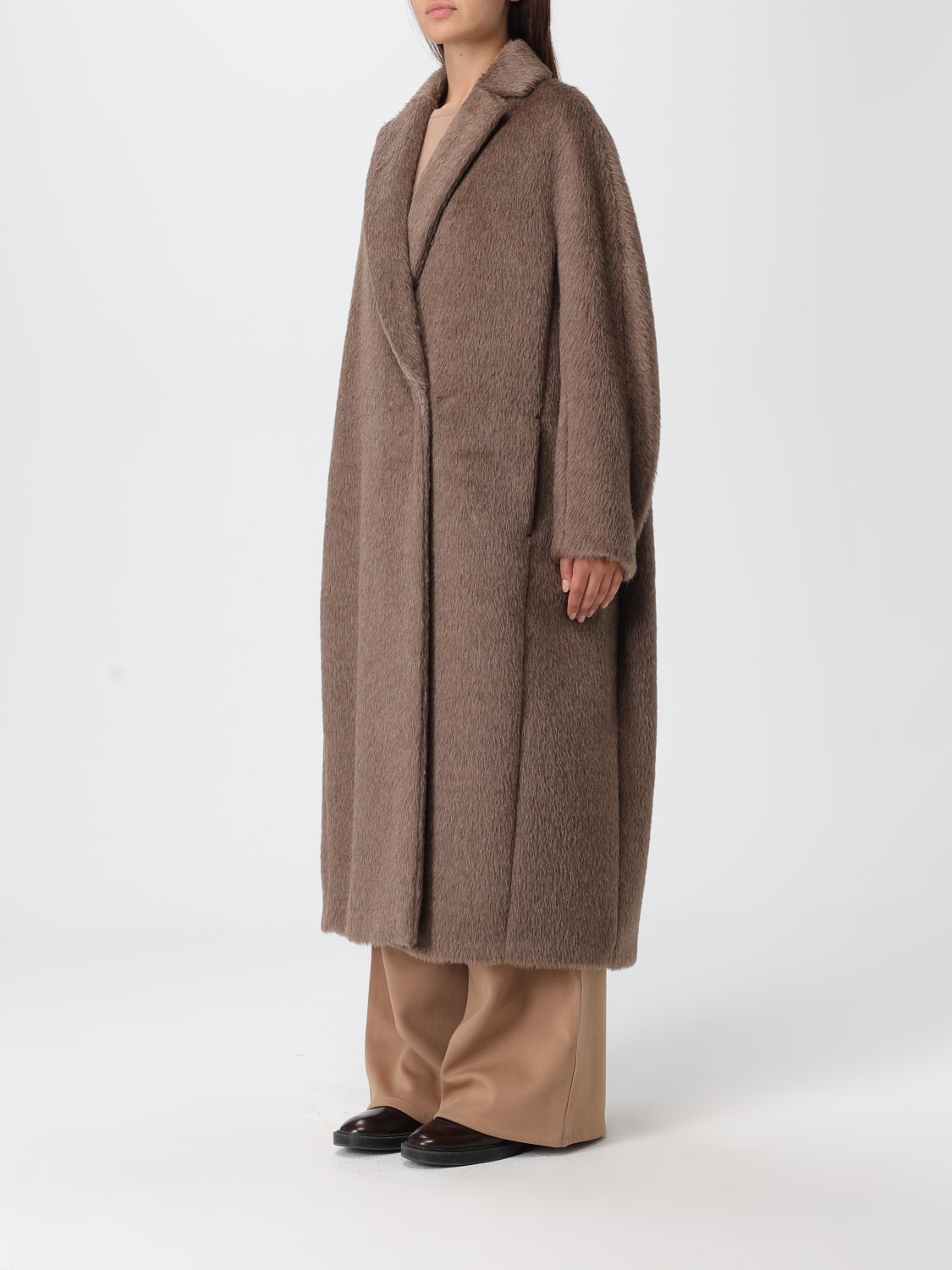 'S MAX MARA 코트: 코트 여성 's Max Mara, 브라운 - Img 4